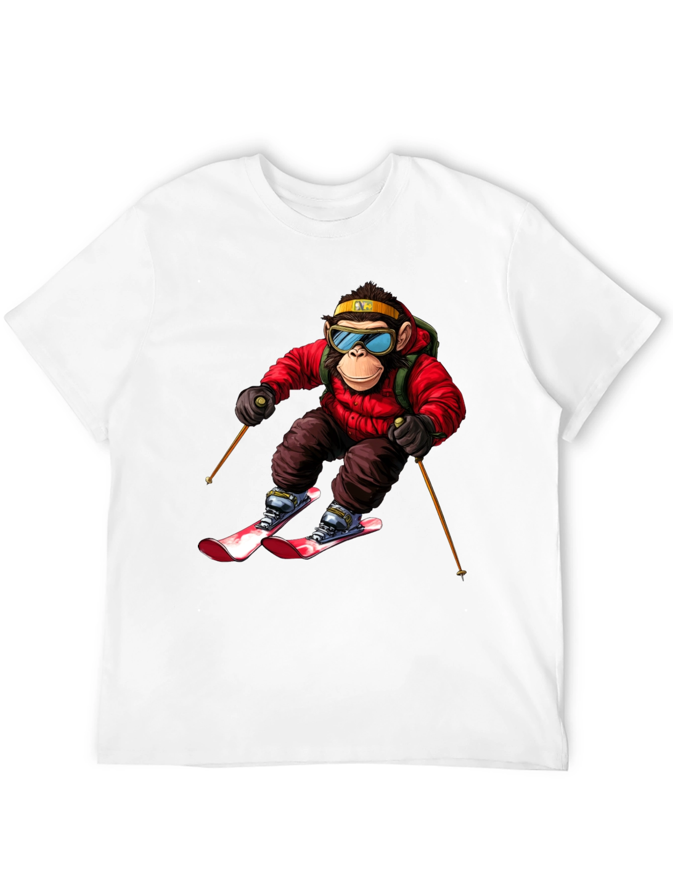 Monkey Skiing T-Shirt - Unique Graphic Tee