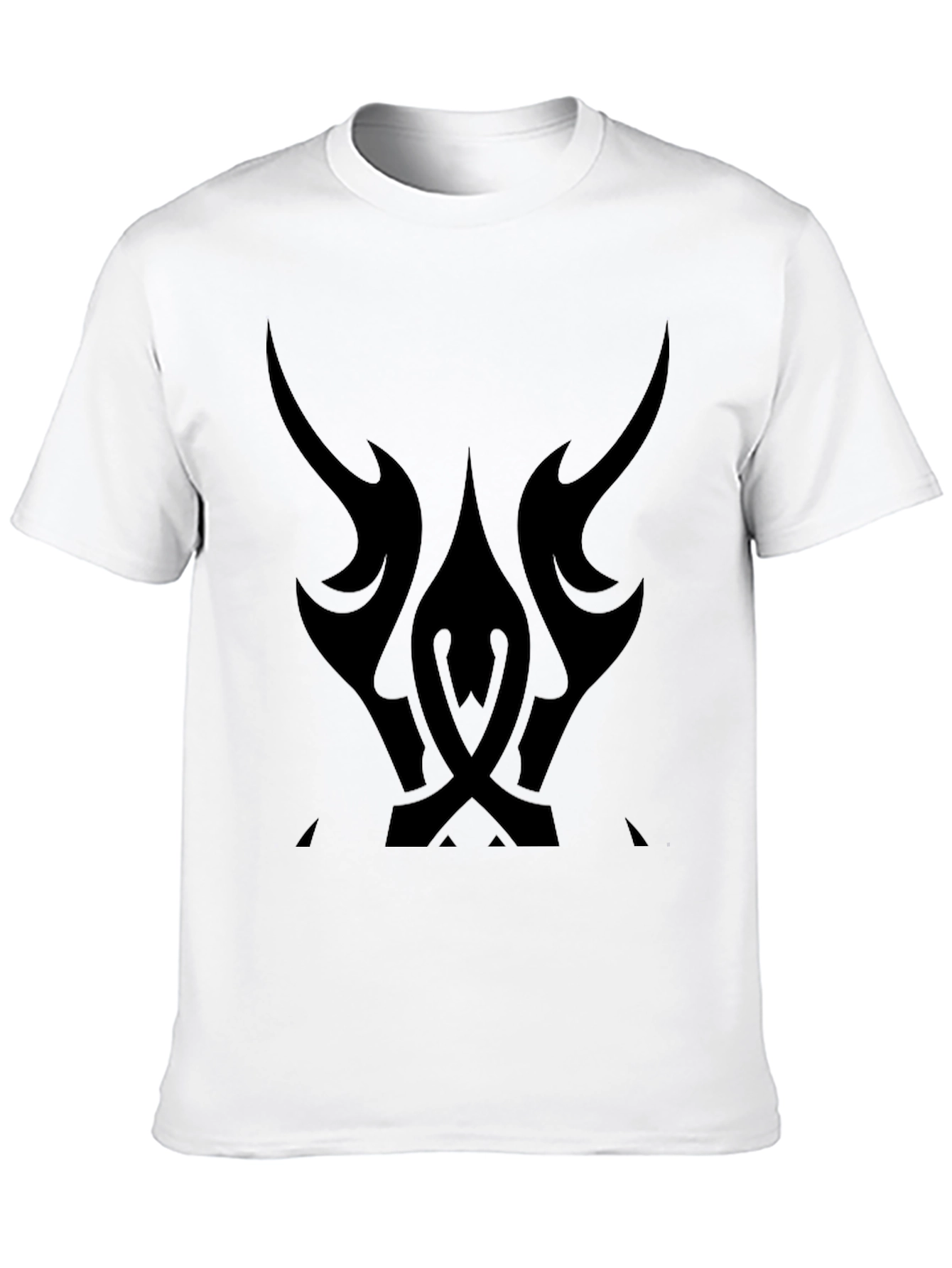 Black Graphic Tee - Tribal Tattoo Style Design