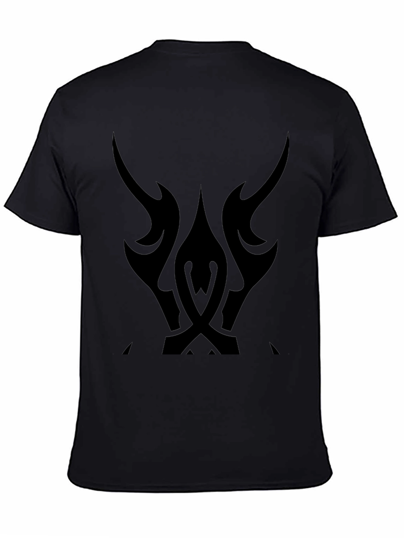 Black Graphic Tee - Tribal Tattoo Style Design