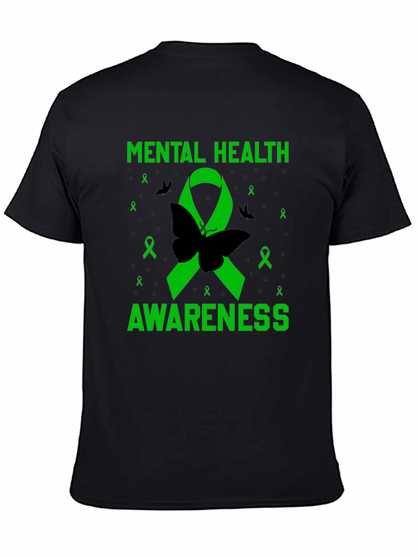 Mental Health Awareness Butterfly Ribbon T-Shirt