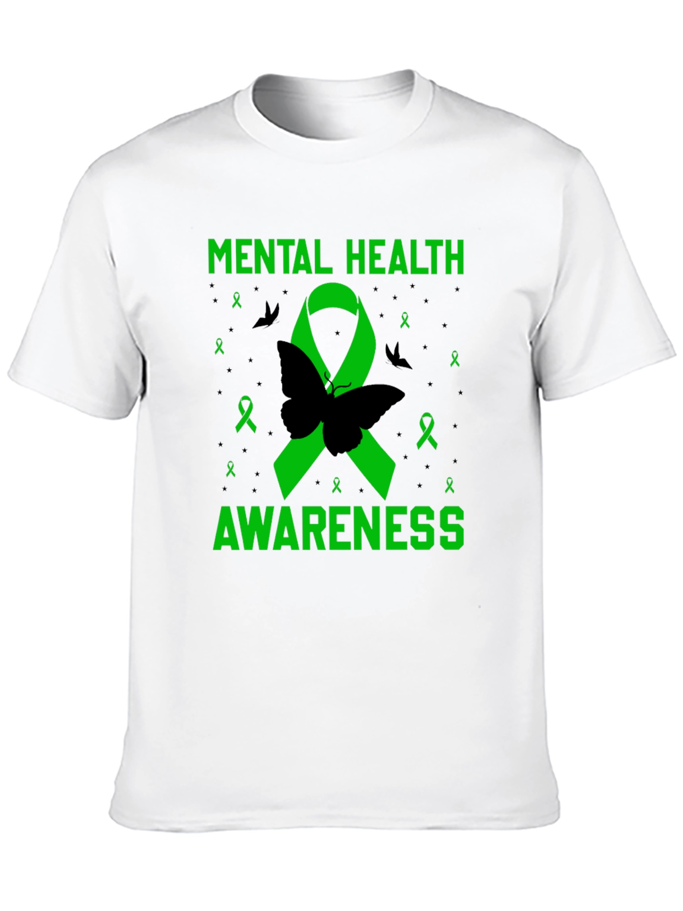 Mental Health Awareness Butterfly Ribbon T-Shirt