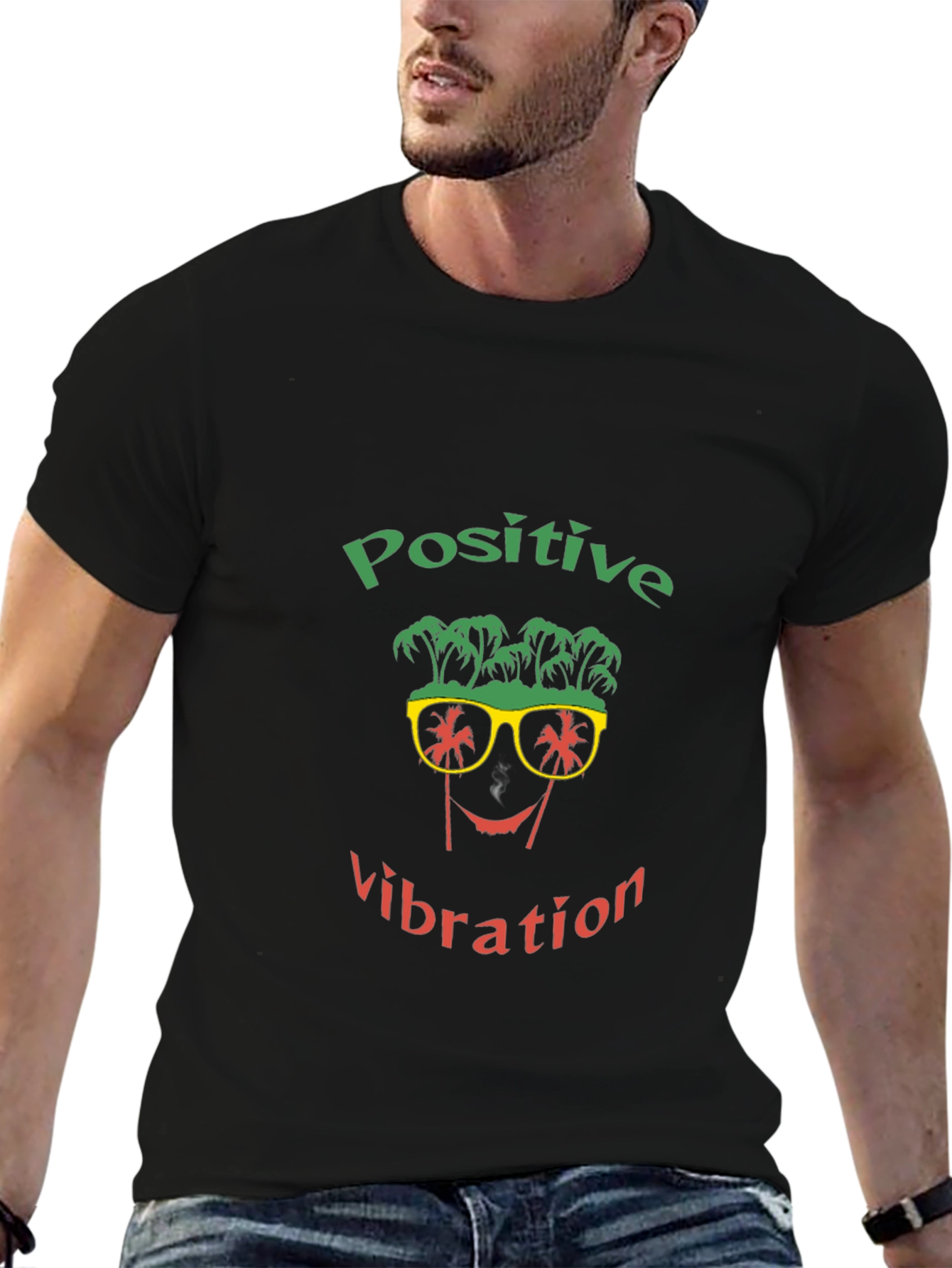 Positive Vibration Graphic T-Shirt - Black