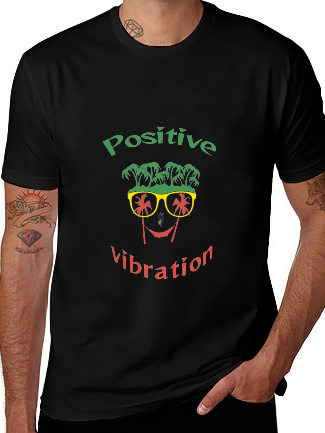Positive Vibration Graphic T-Shirt - Black