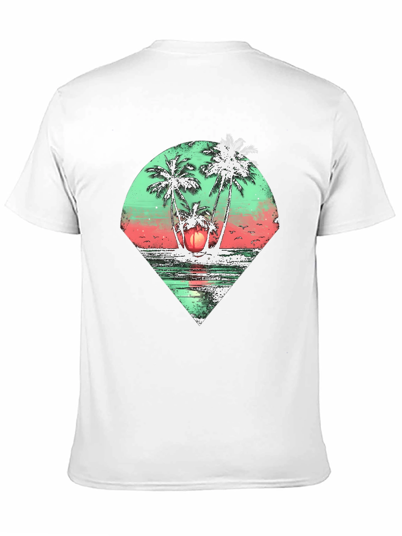 Tropical Palm Tree Graphic Tee - Black