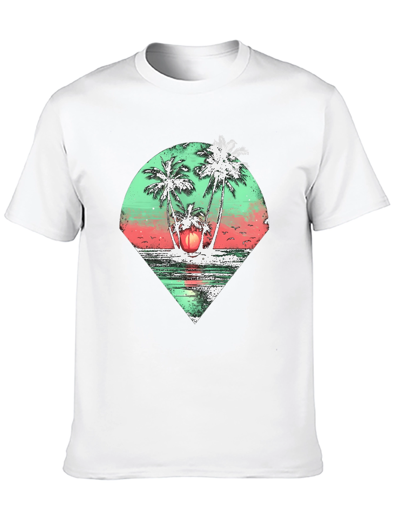 Tropical Palm Tree Graphic Tee - Black