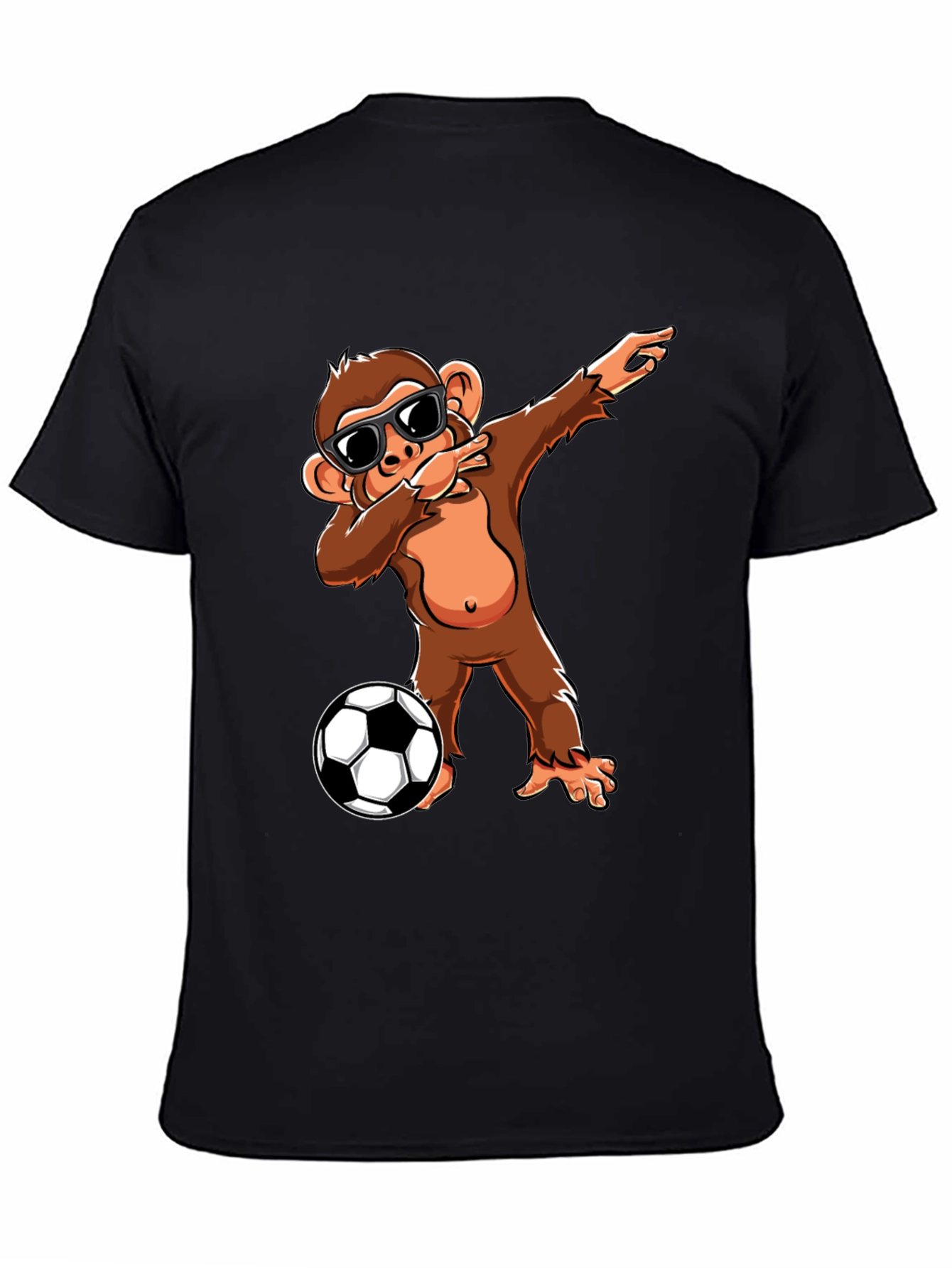 Monkey Dabbing with Soccer Ball Graphic Tee