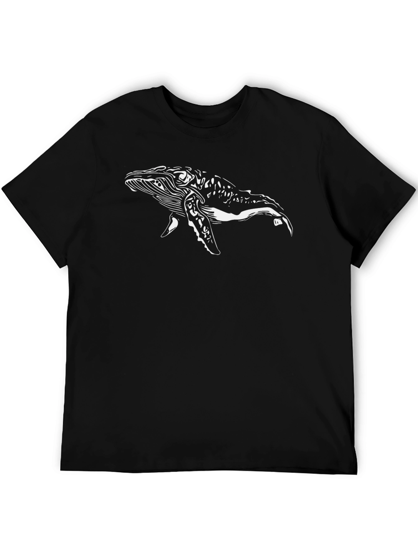 Whale Graphic T-Shirt - Black Crew Neck Tee