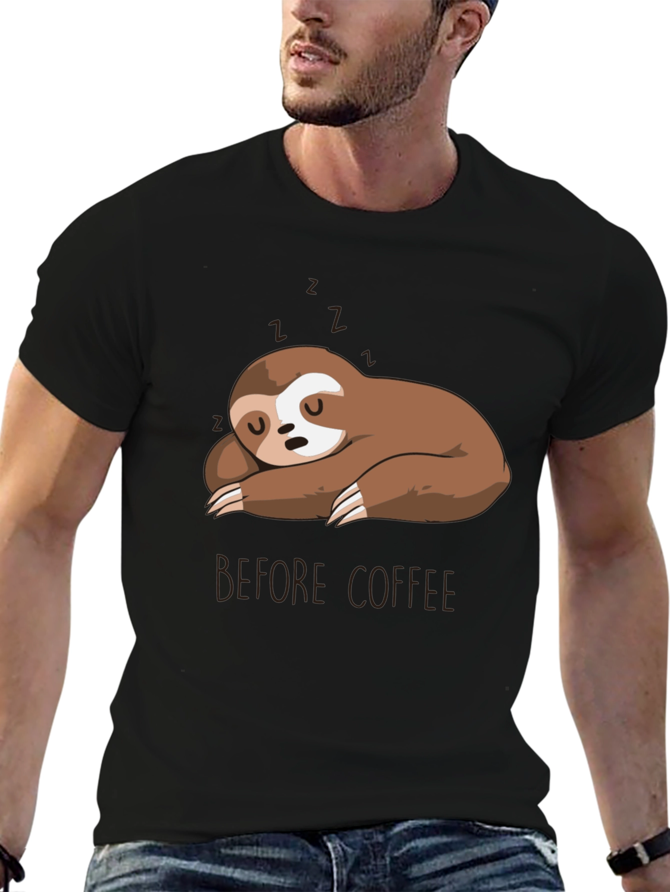 Sloth Before Coffee Graphic T-Shirt