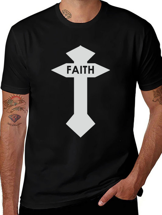 Faith Cross Graphic Tee - Black Christian T-Shirt