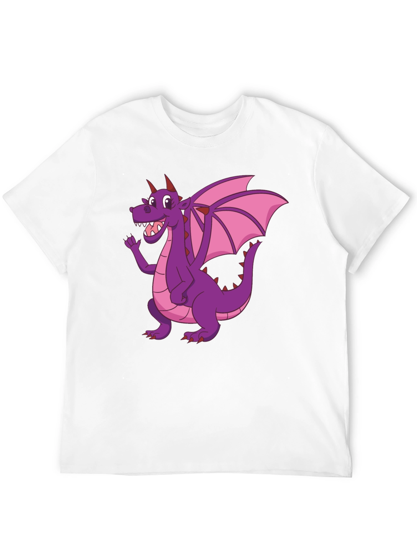 Dragon T-Shirt - Cartoon Purple Dragon Graphic Tee