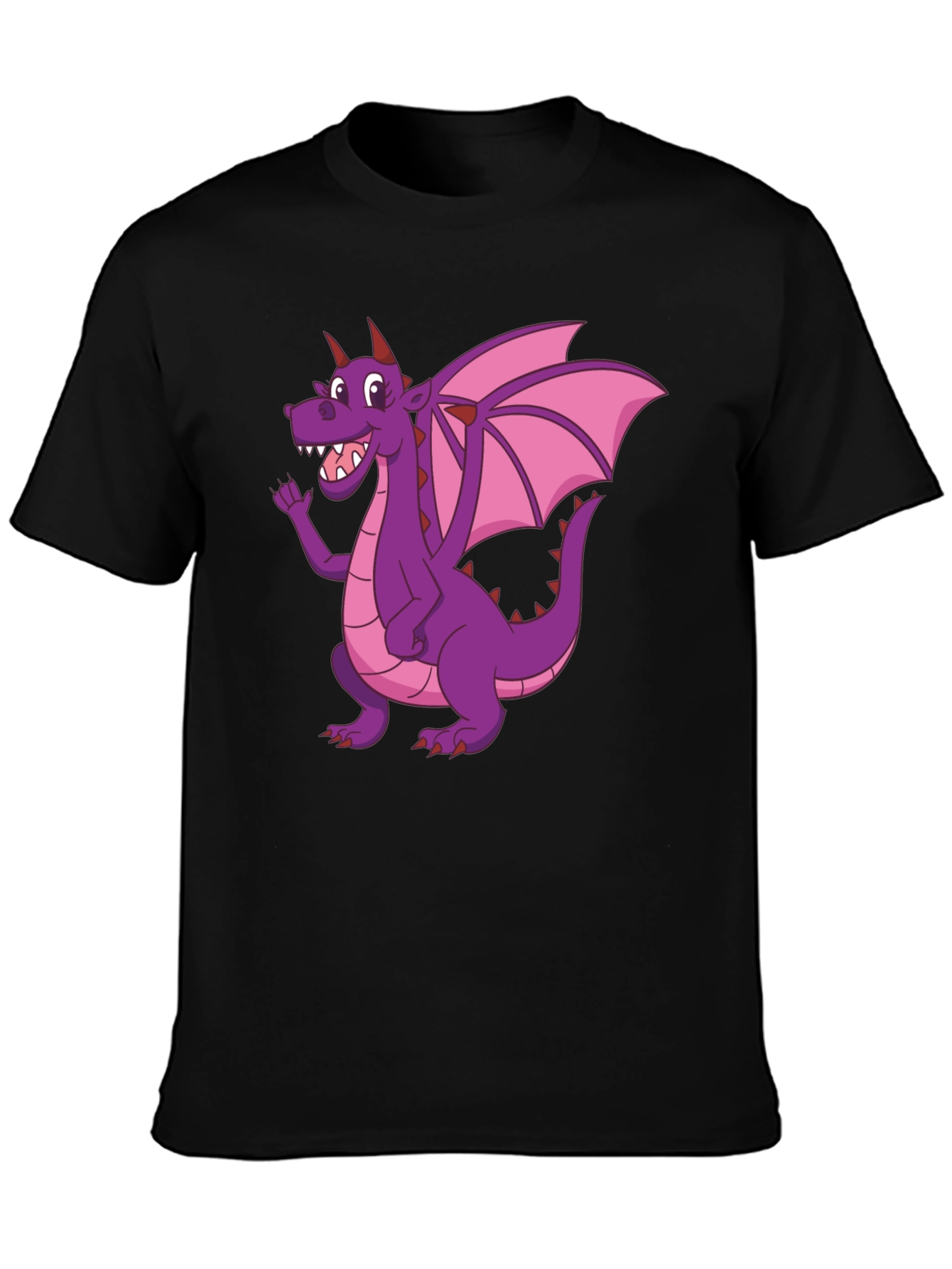 Dragon T-Shirt - Cartoon Purple Dragon Graphic Tee