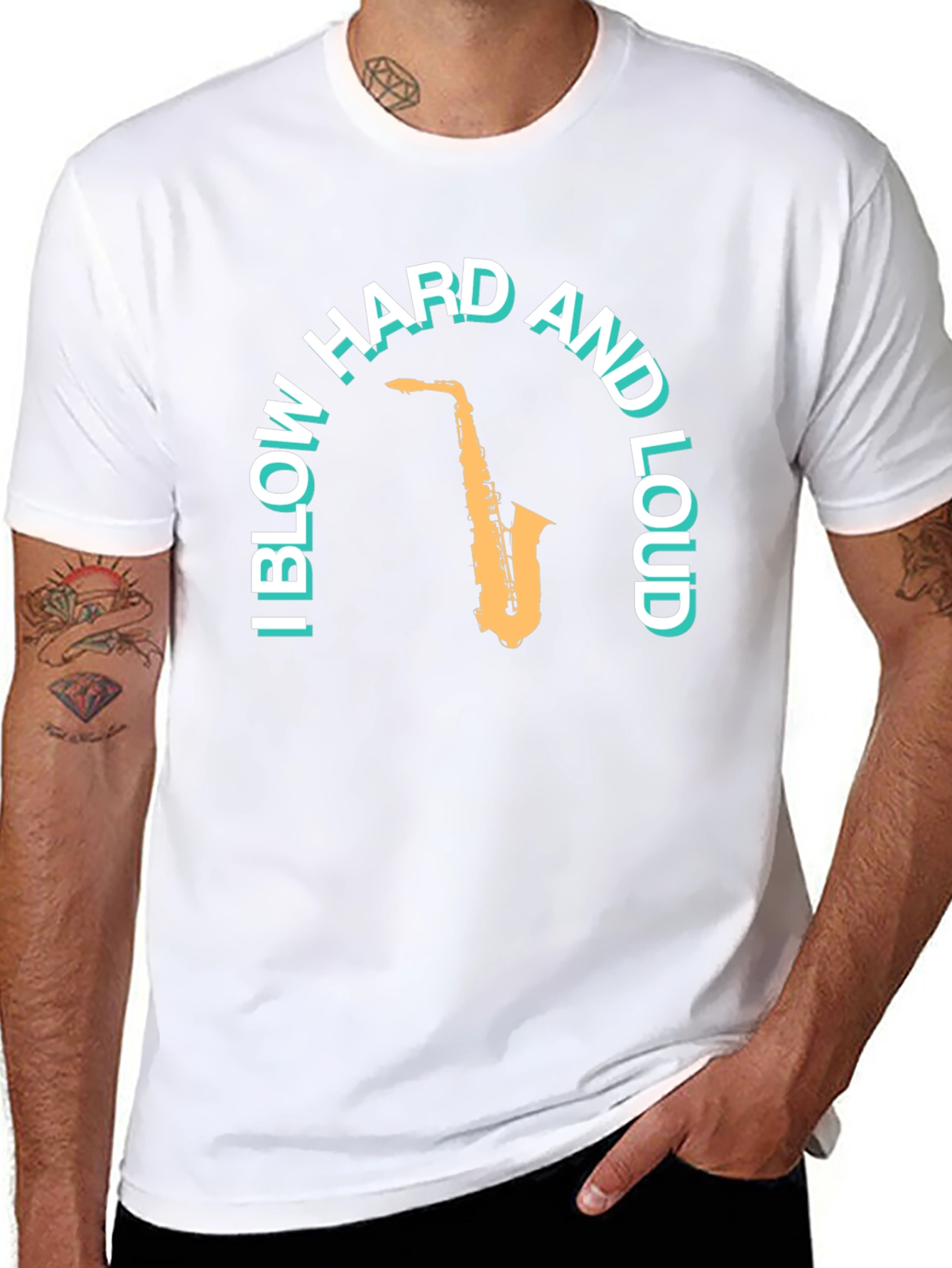 Saxophone T-Shirt: Blow Hard And Loud Graphic Tee