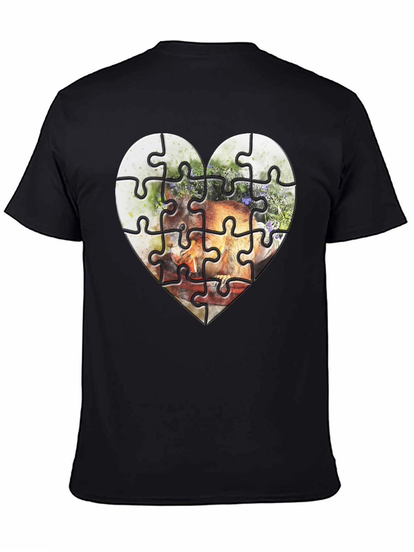 Heart Puzzle Graphic Tee - Unique Design