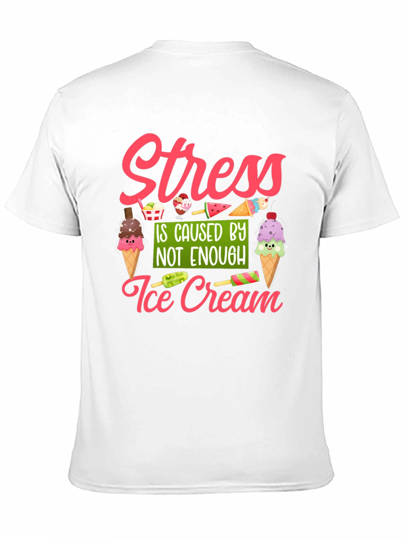 Stress Ice Cream T-Shirt - Unisex Black Tee