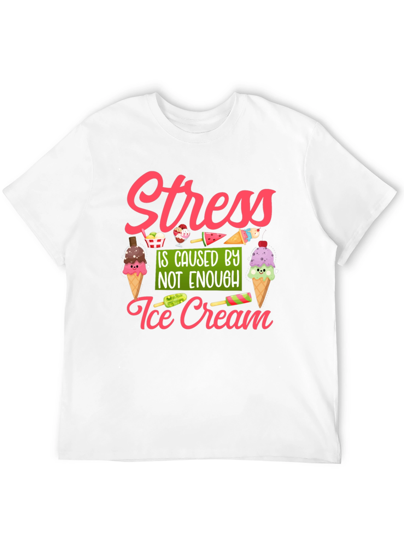Stress Ice Cream T-Shirt - Unisex Black Tee