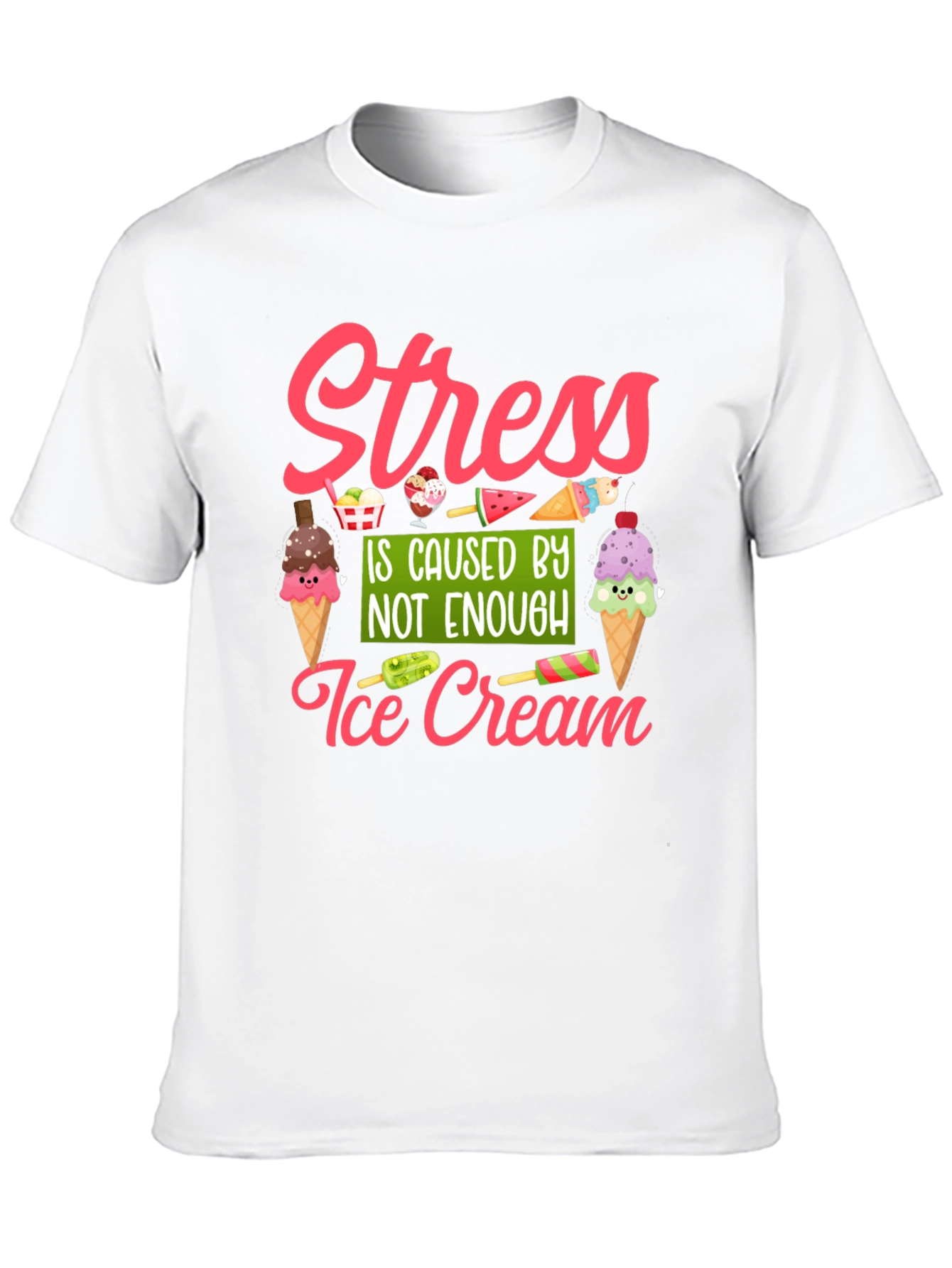 Stress Ice Cream T-Shirt - Unisex Black Tee