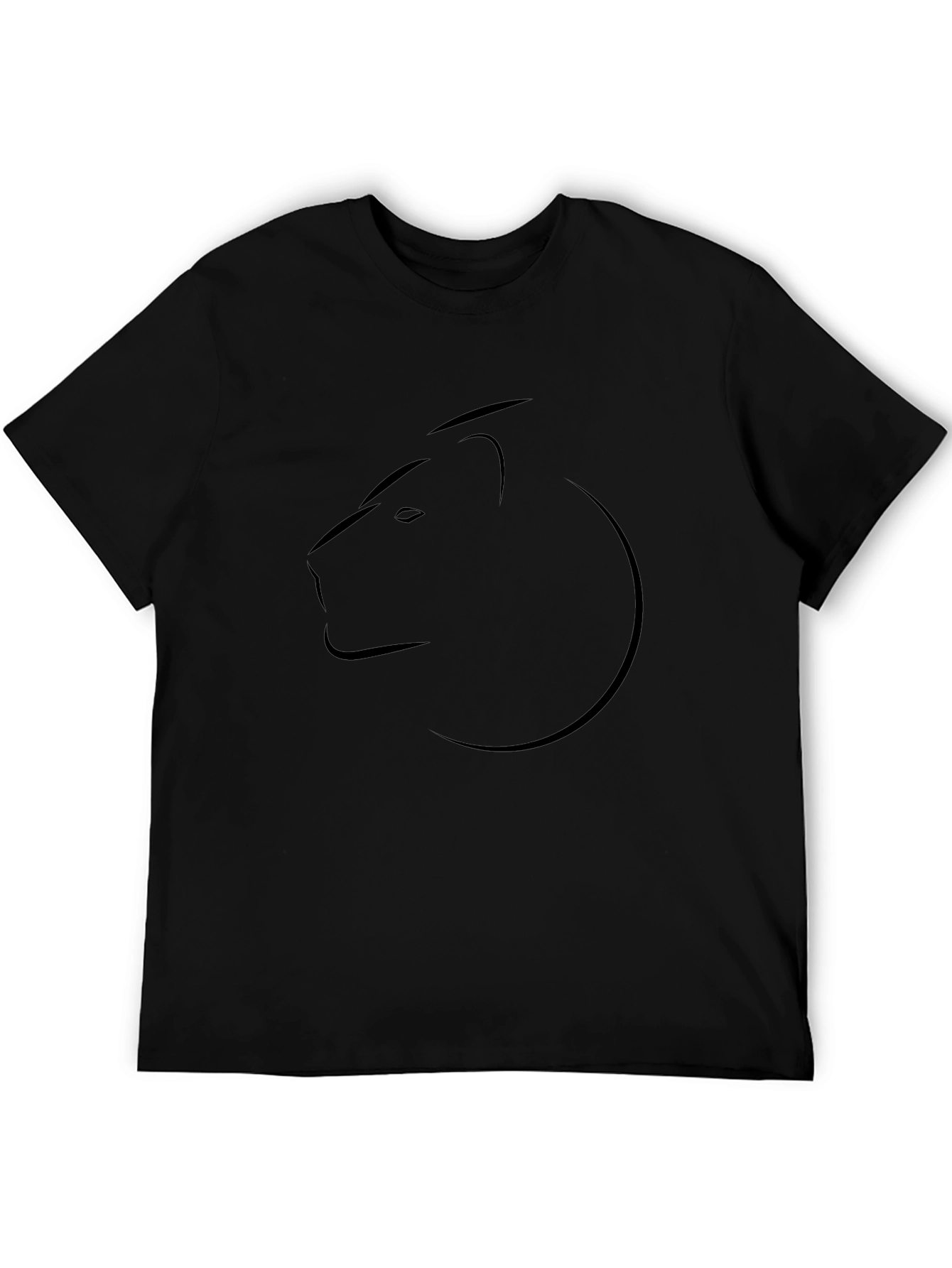 Mens Black Lion Graphic Tee - Casual Style