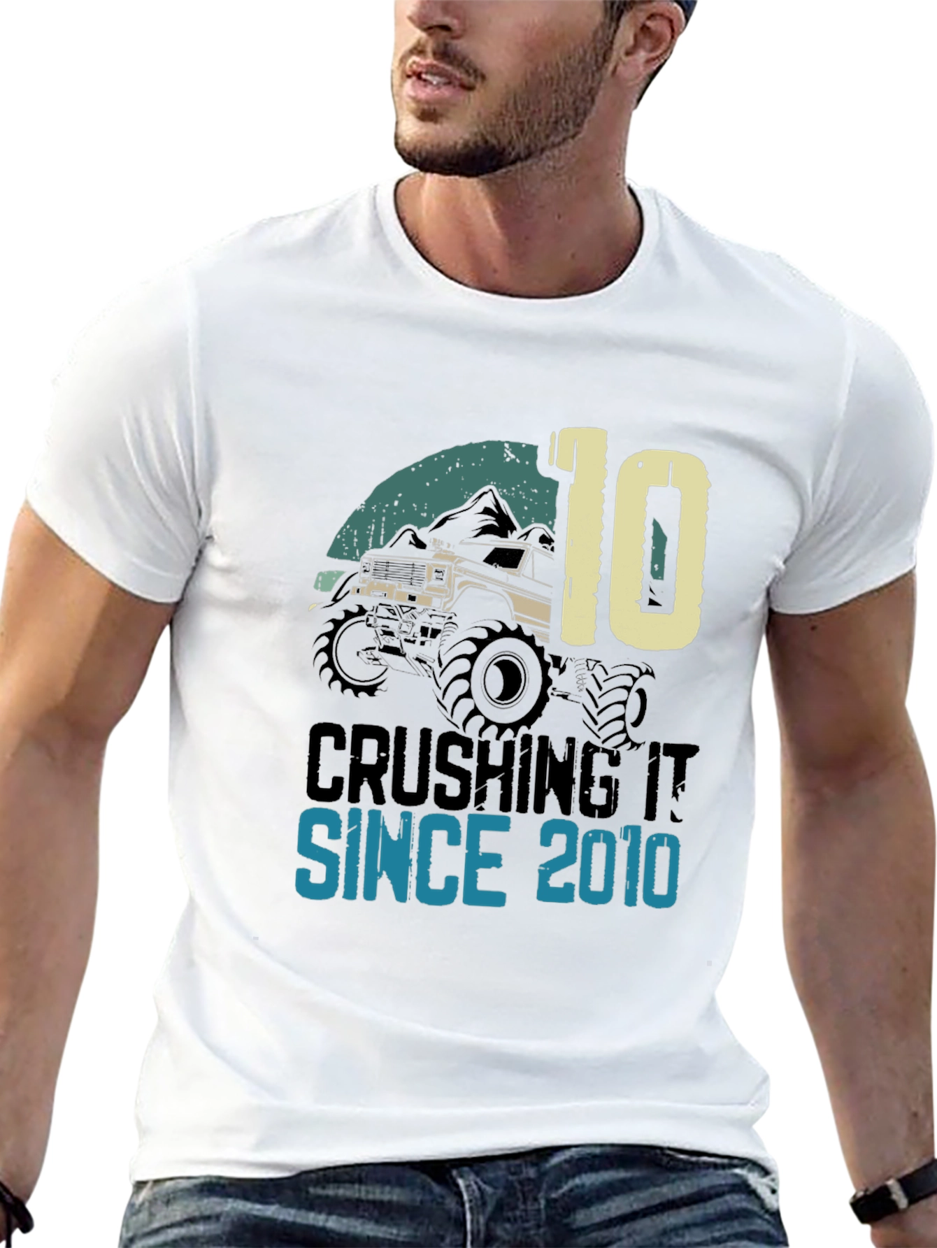 Crushing It Since 2010 Monster Truck Birthday Tee