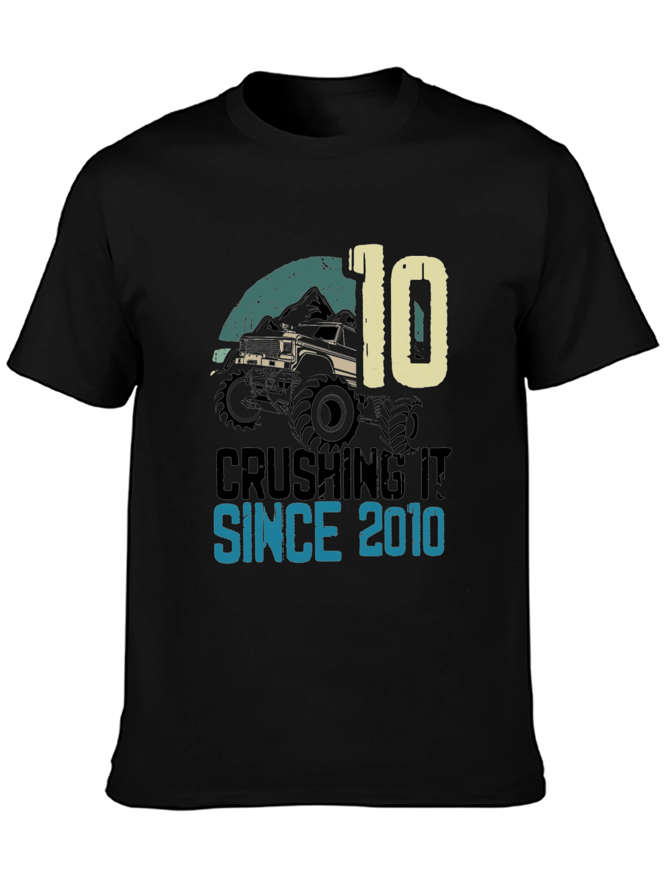 Crushing It Since 2010 Monster Truck Birthday Tee