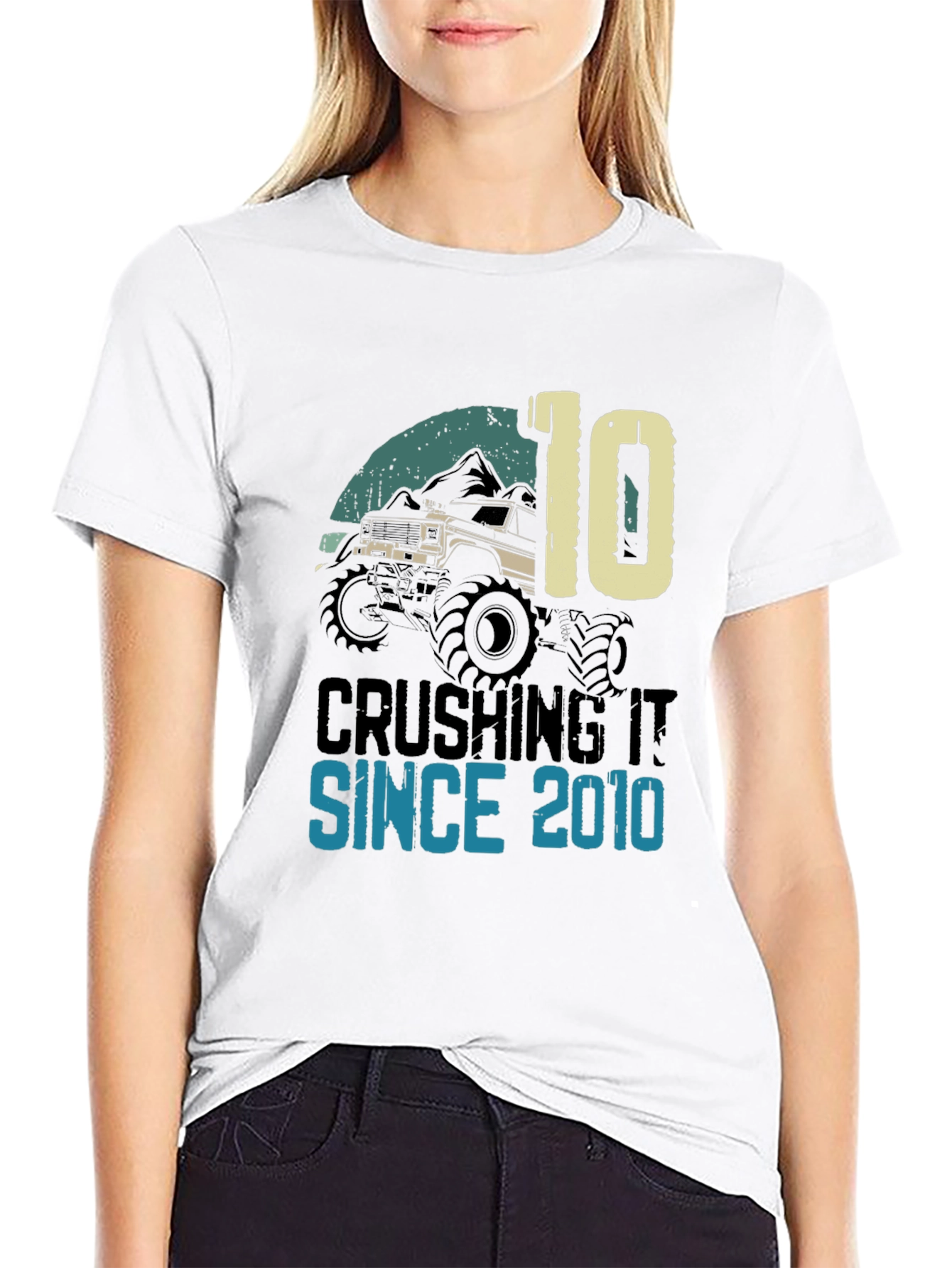 Crushing It Since 2010 Monster Truck Birthday Tee