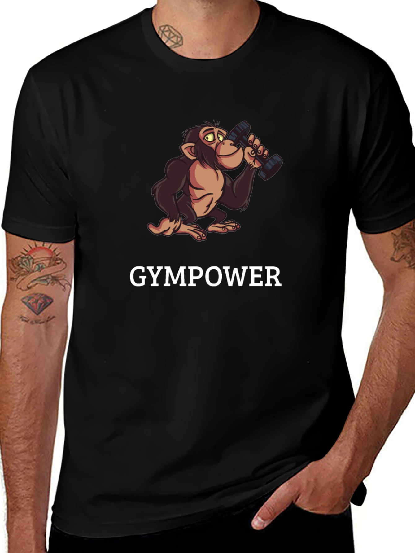 Gympower Monkey Black T-Shirt
