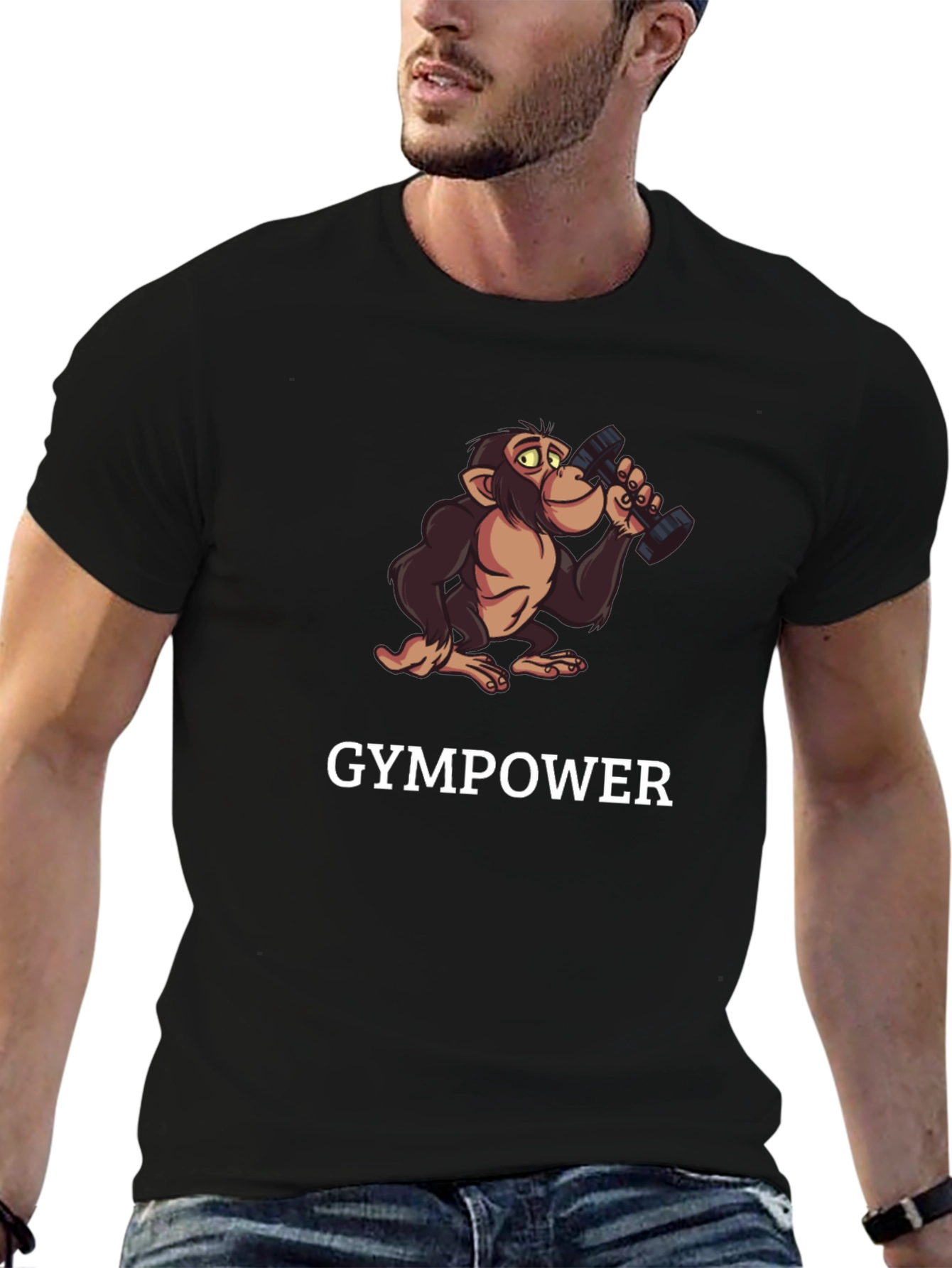 Gympower Monkey Black T-Shirt
