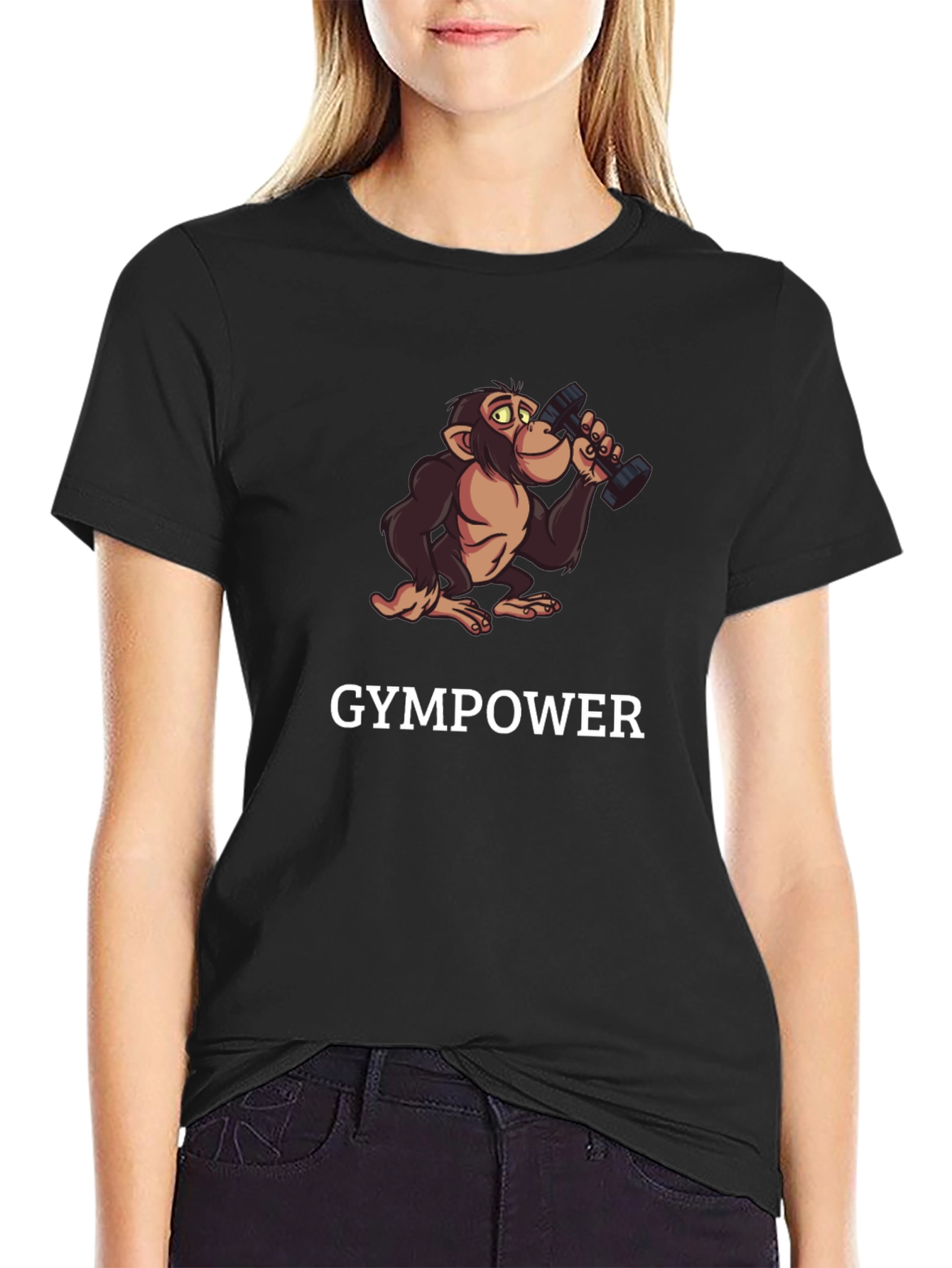 Gympower Monkey Black T-Shirt