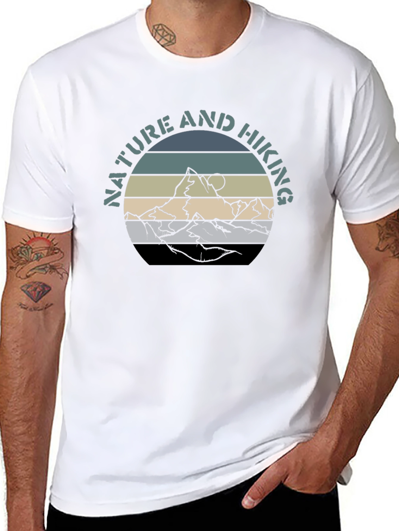 Nature & Hiking Graphic T-Shirt - Mountain Design