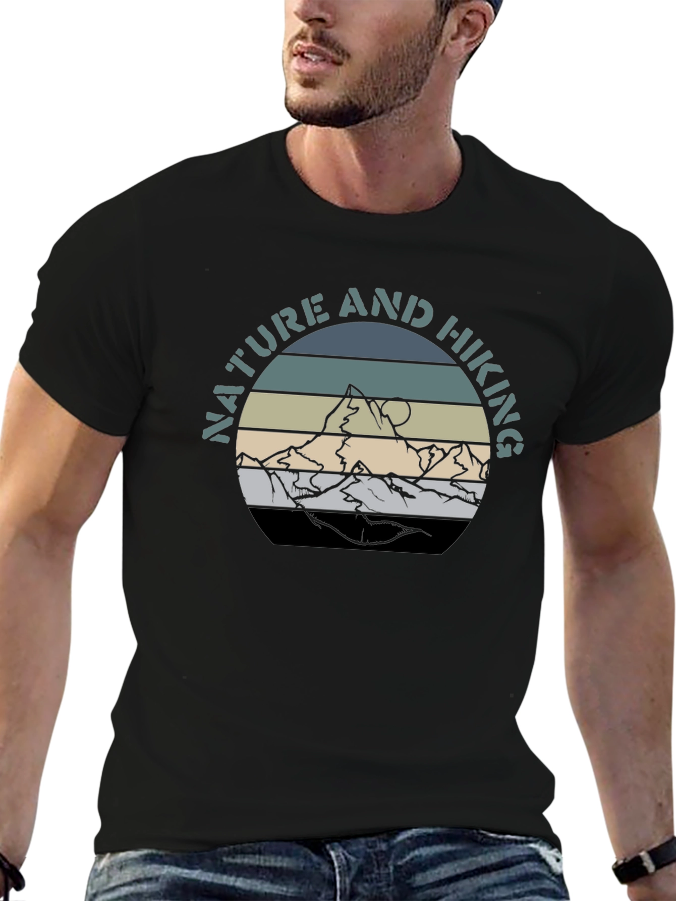 Nature & Hiking Graphic T-Shirt - Mountain Design