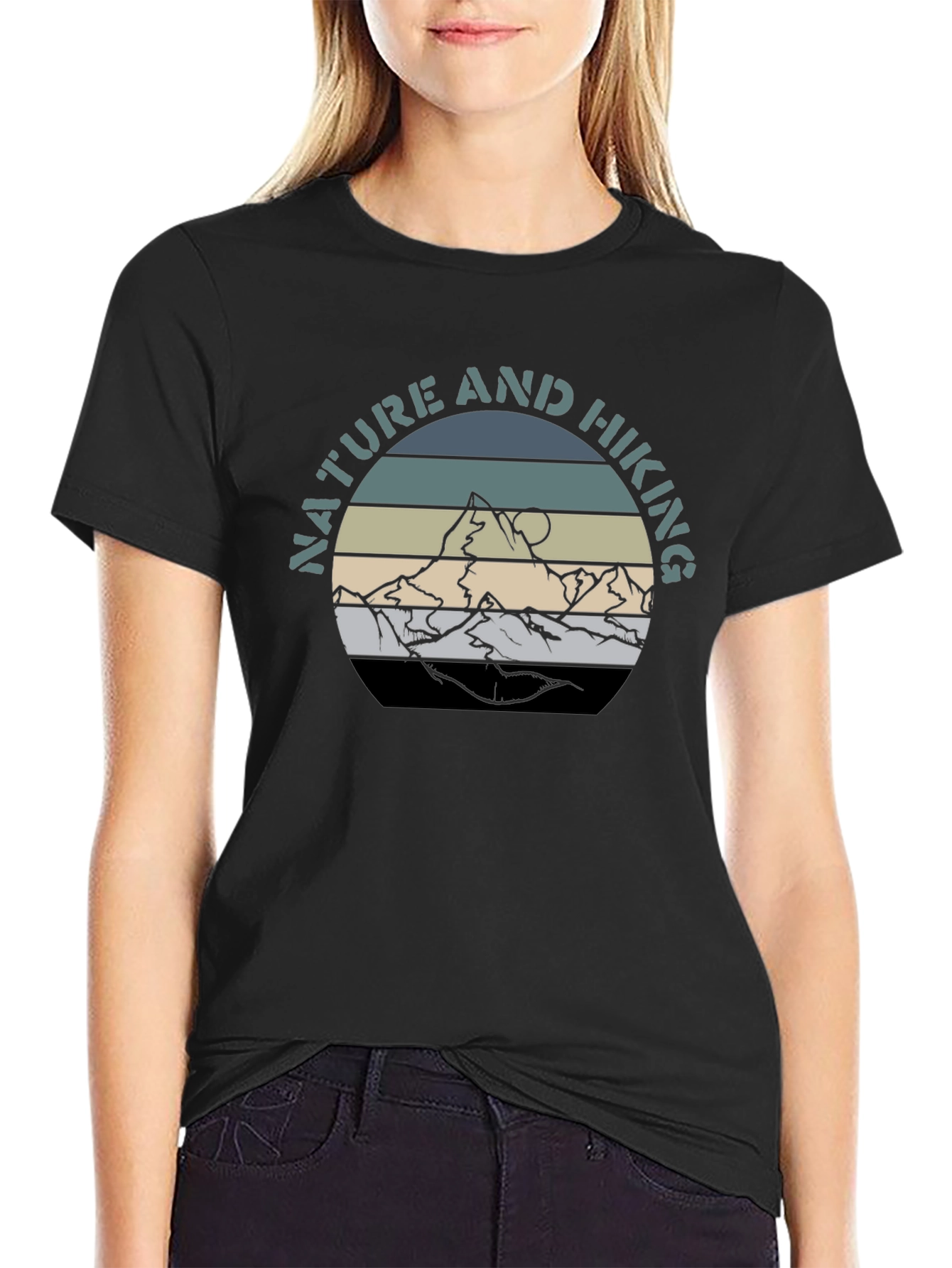 Nature & Hiking Graphic T-Shirt - Mountain Design