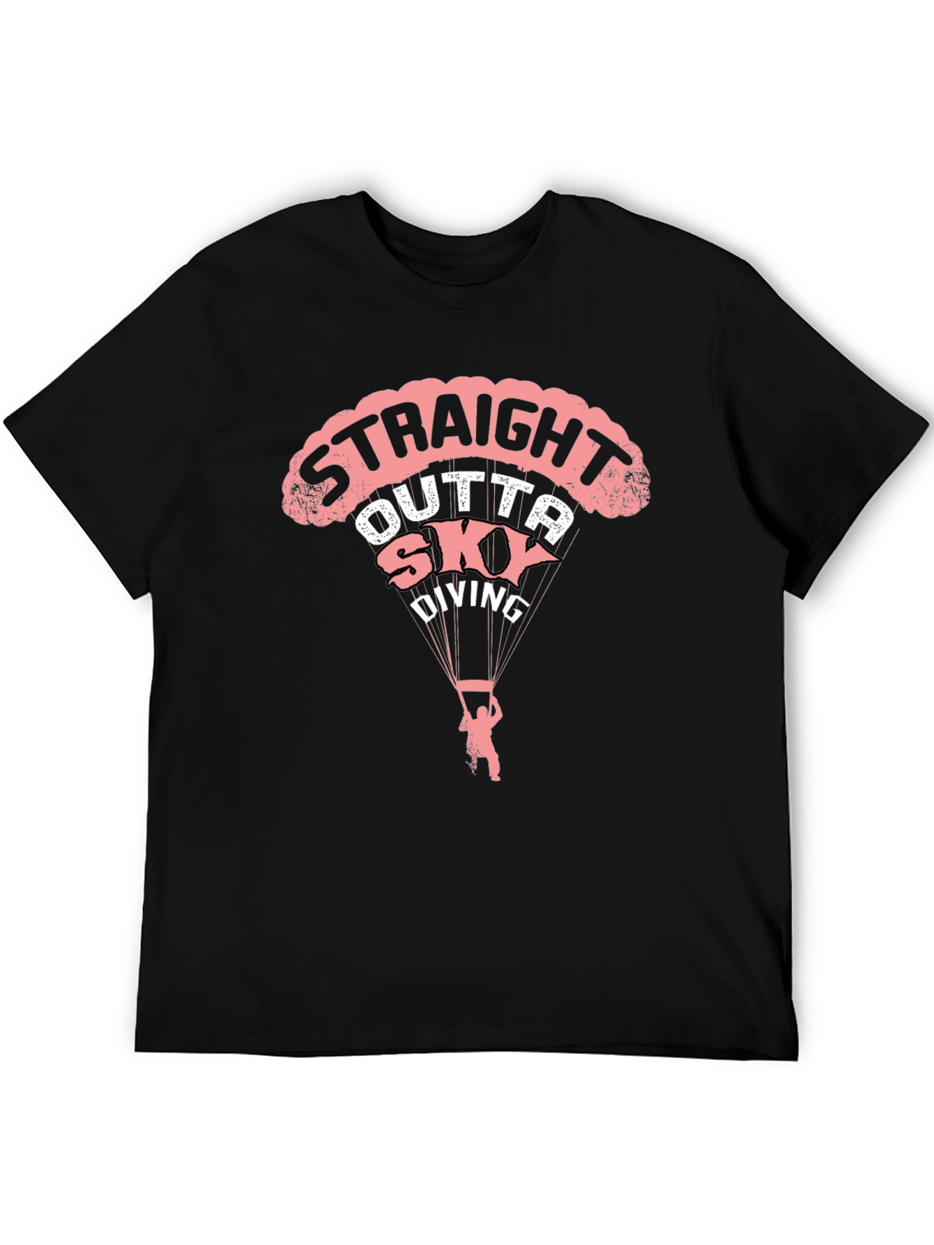 Straight Outta Skydiving Black Graphic Tee