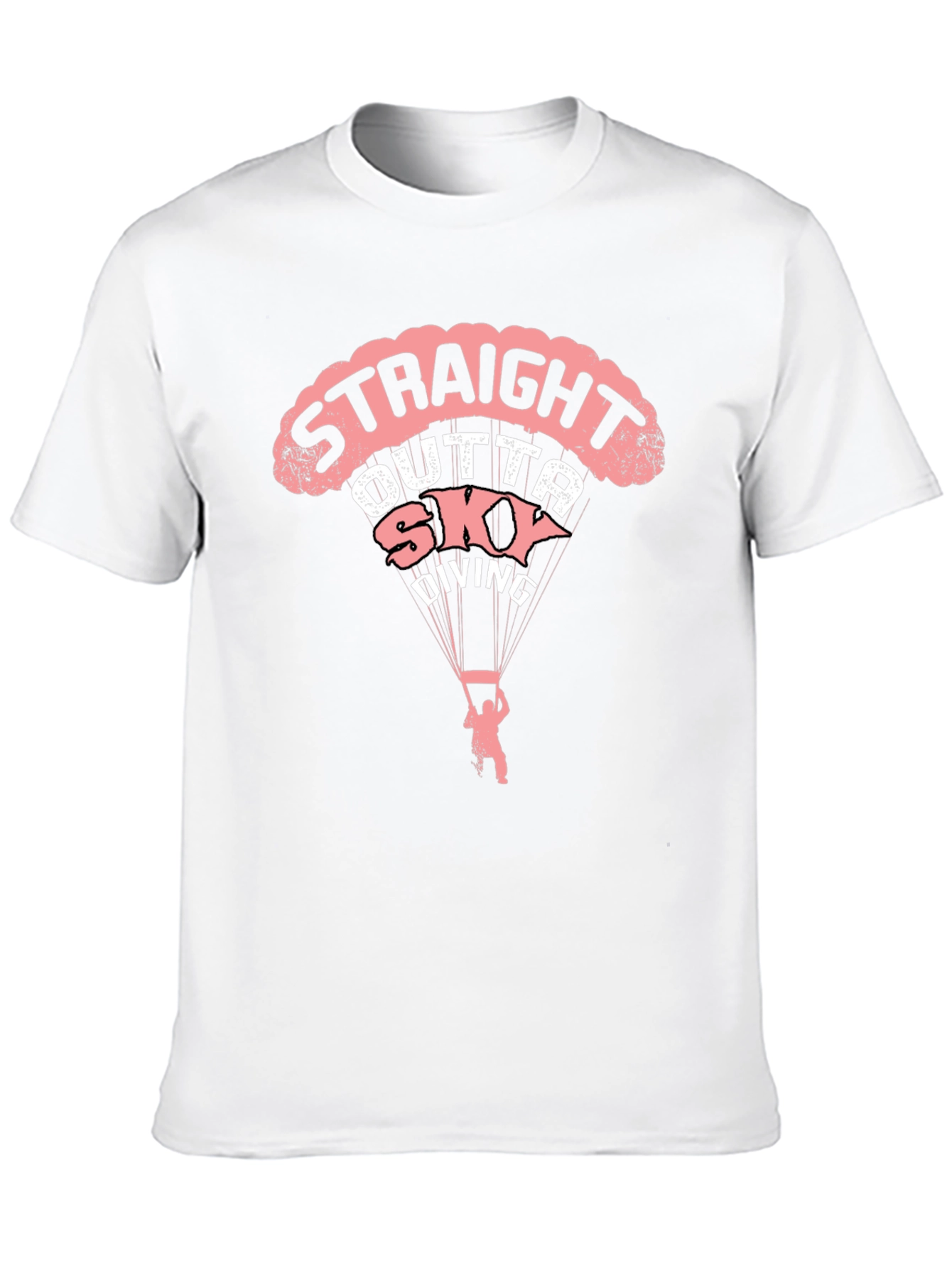Straight Outta Skydiving Black Graphic Tee