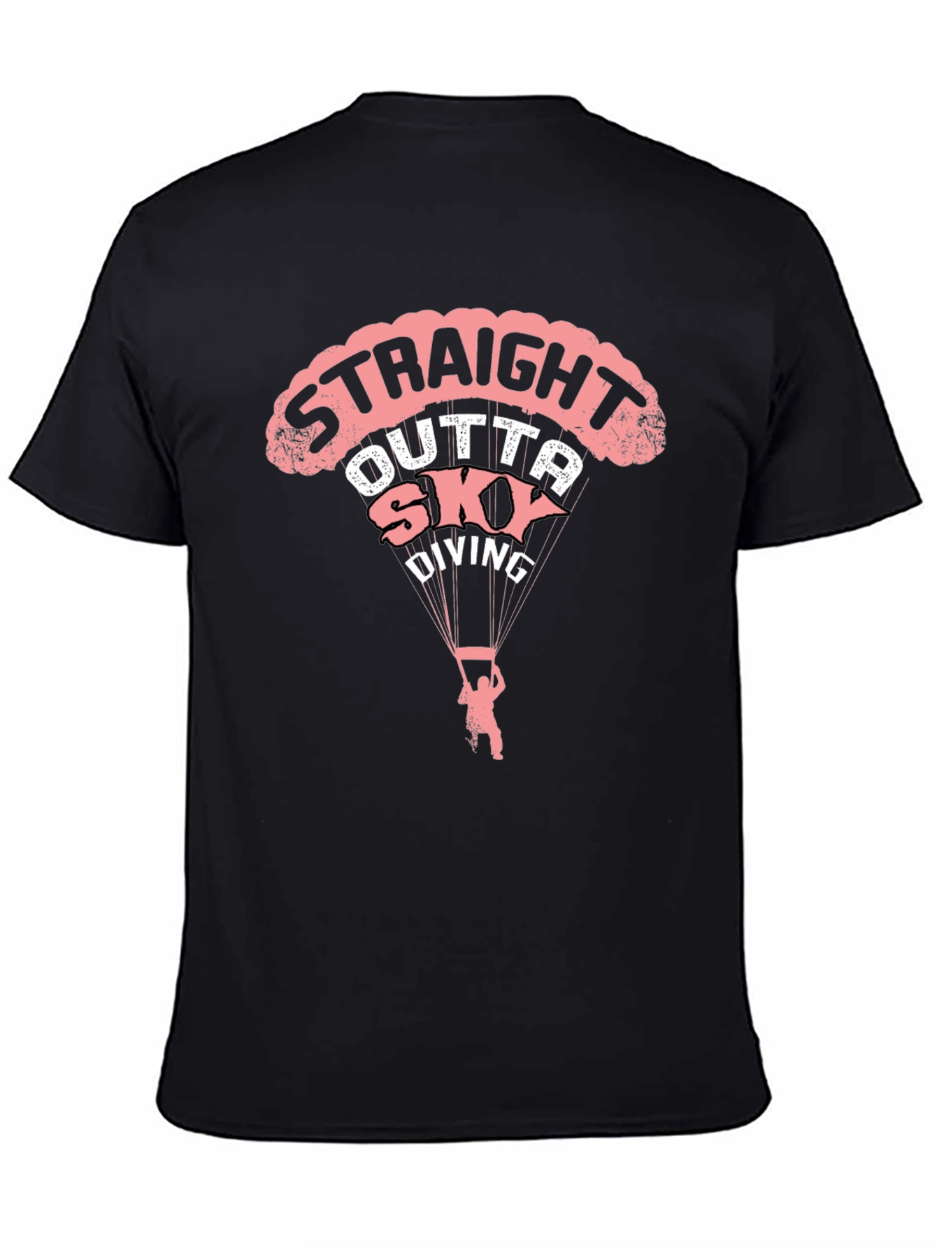 Straight Outta Skydiving Black Graphic Tee