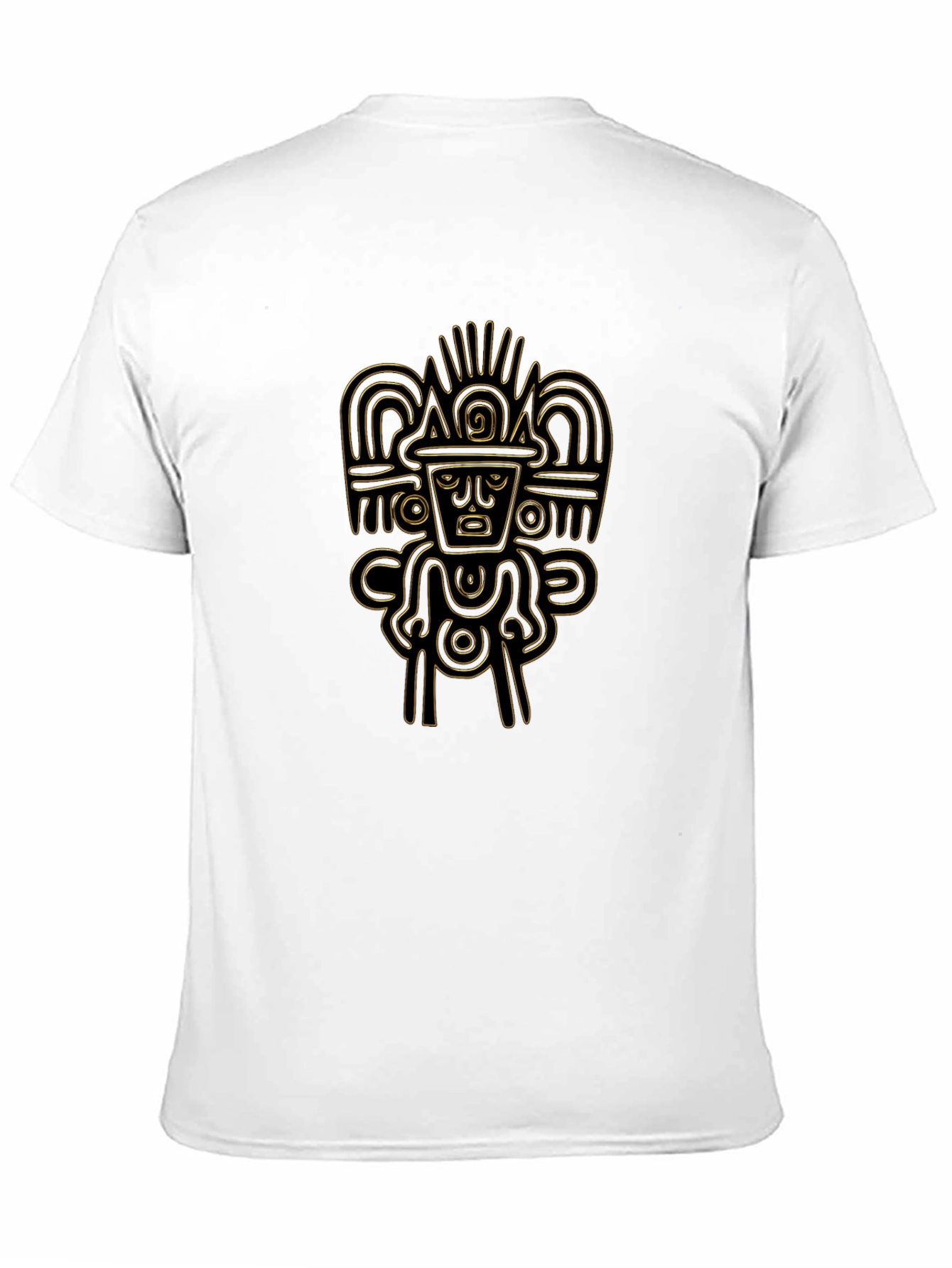 Aztec Gold Print Black T-Shirt