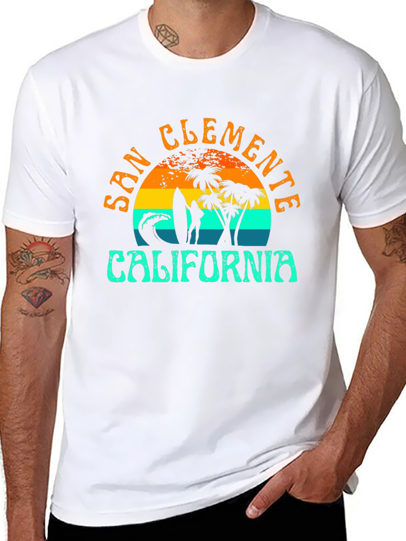 San Clemente California T-Shirt Retro Surf Design
