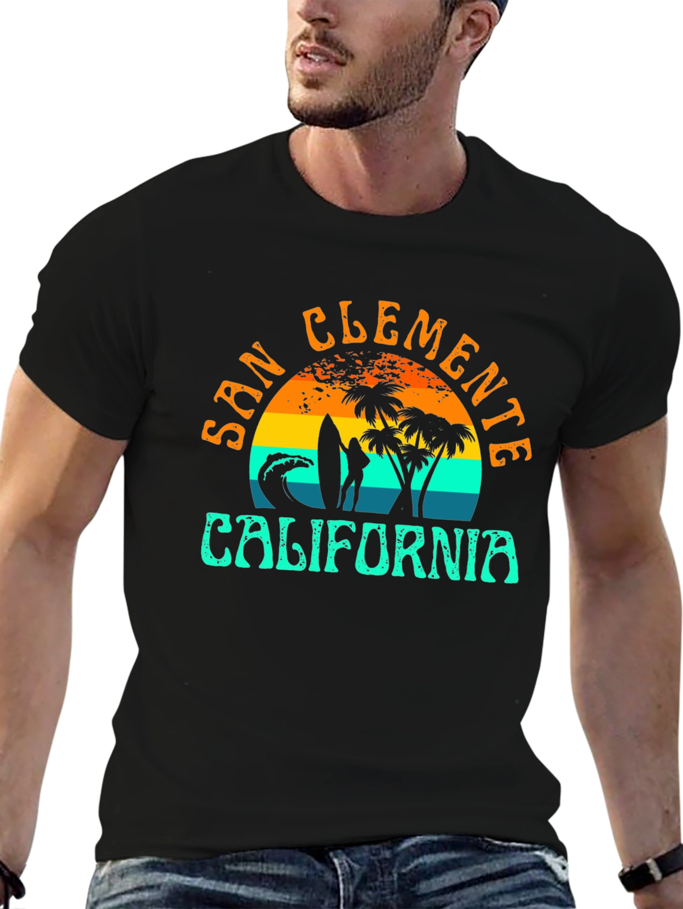 San Clemente California T-Shirt Retro Surf Design