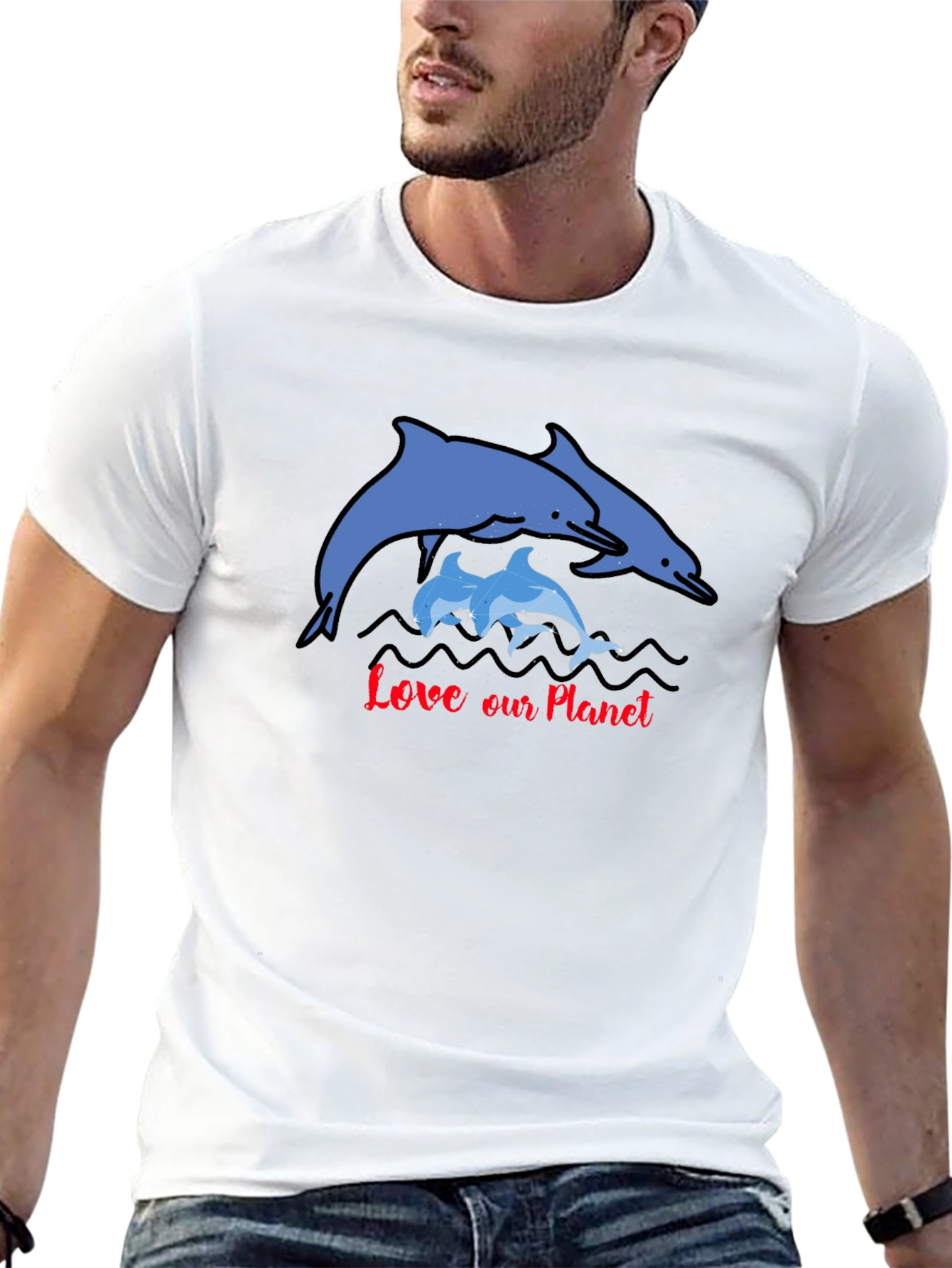 Love Our Planet Dolphin Graphic Tee