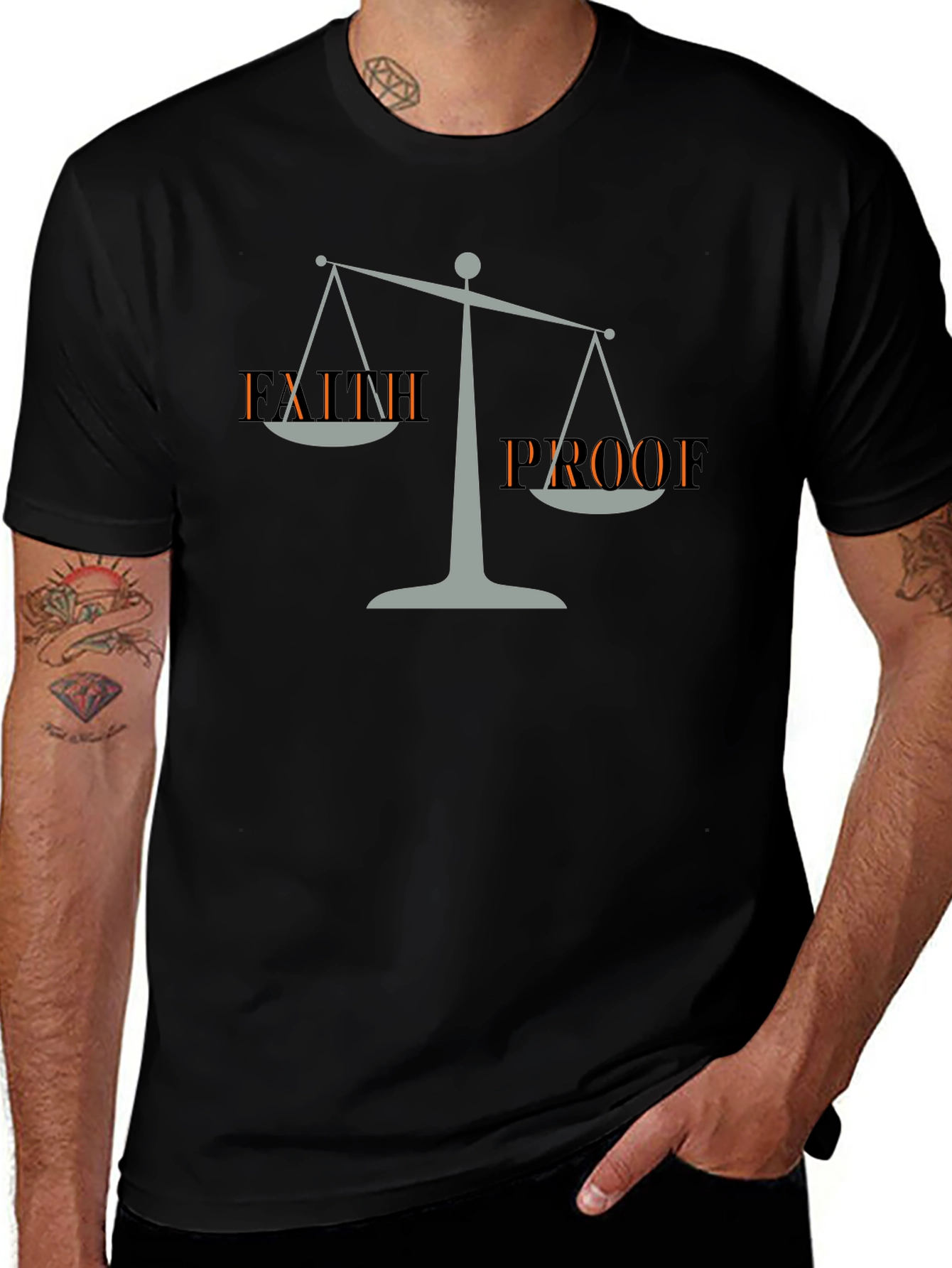 Faith Proof Graphic Tee - Mens Black T-Shirt