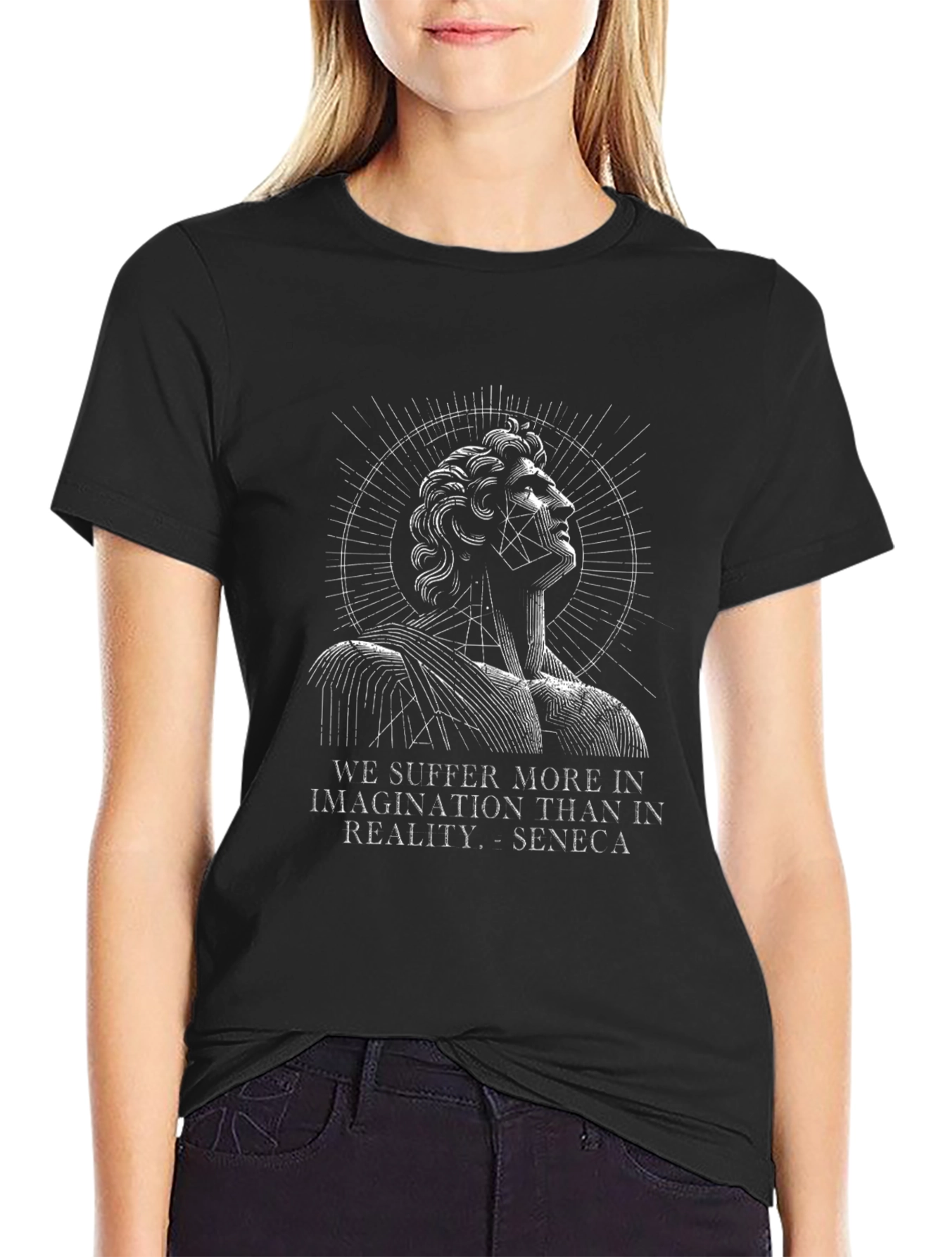Seneca Quote T-Shirt - Imagination vs. Reality