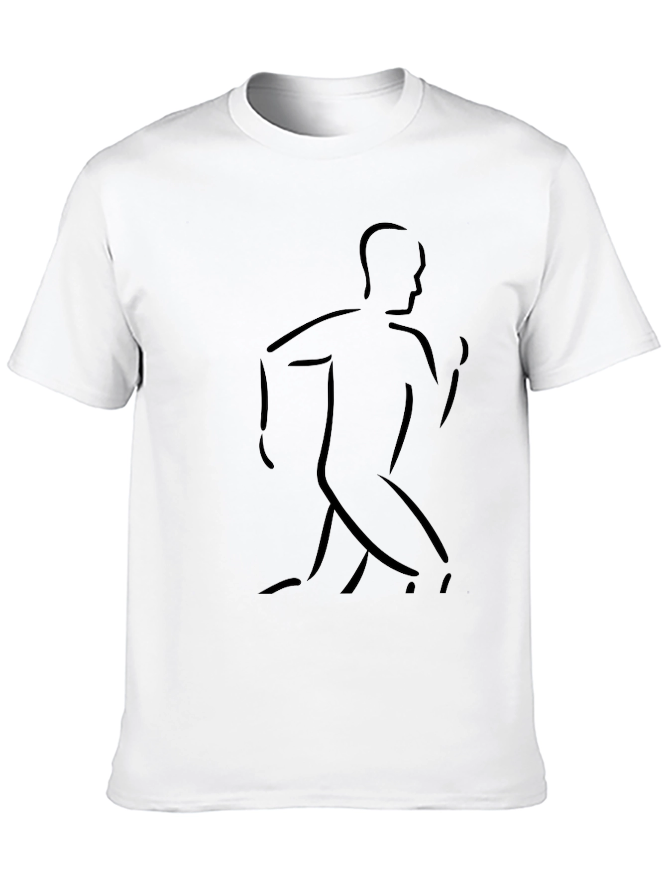 Mens Running Silhouette Graphic Tee - Black