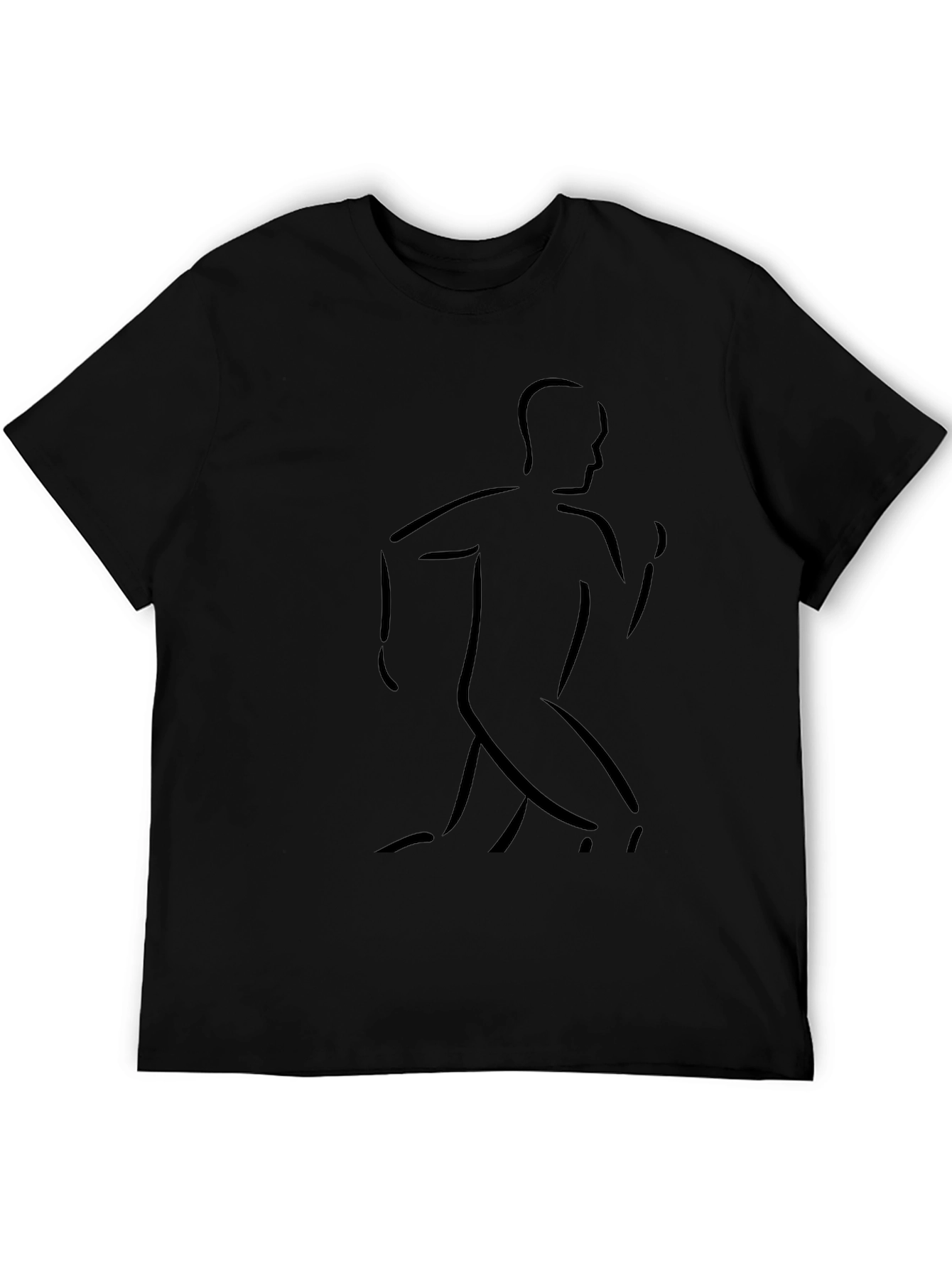 Mens Running Silhouette Graphic Tee - Black