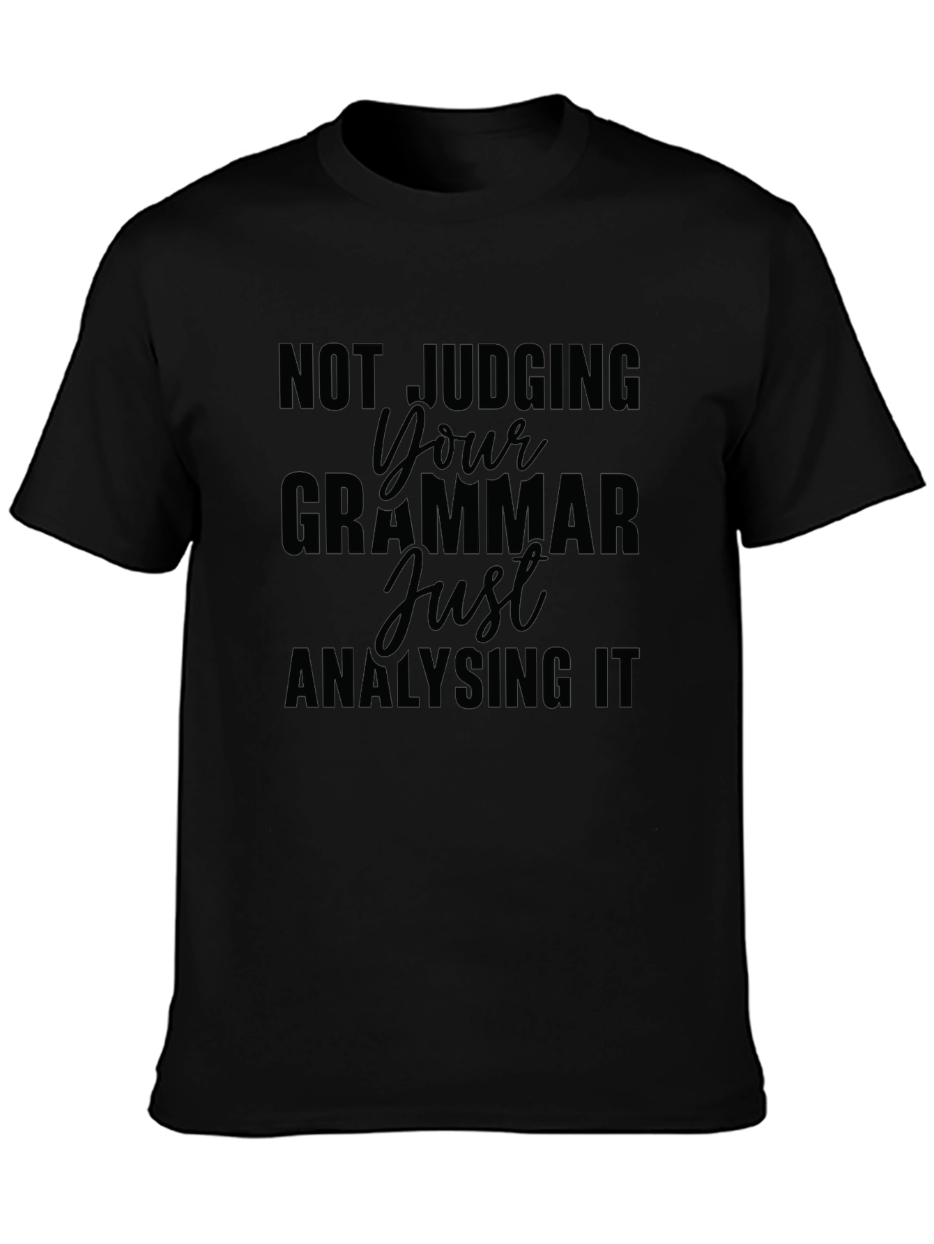 Funny Grammar Analyst Black T-Shirt