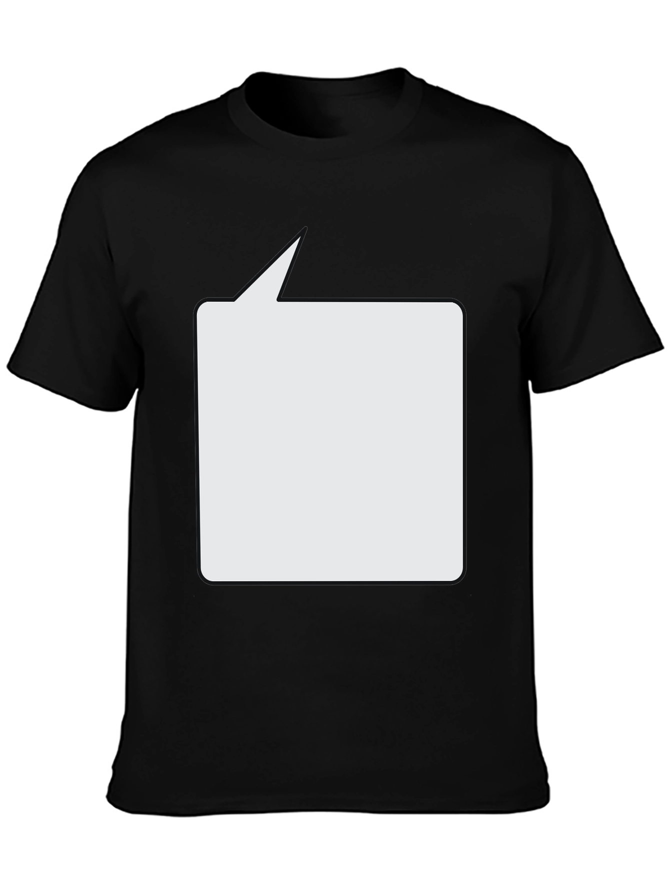 Black T-Shirt with Speech Bubble Design