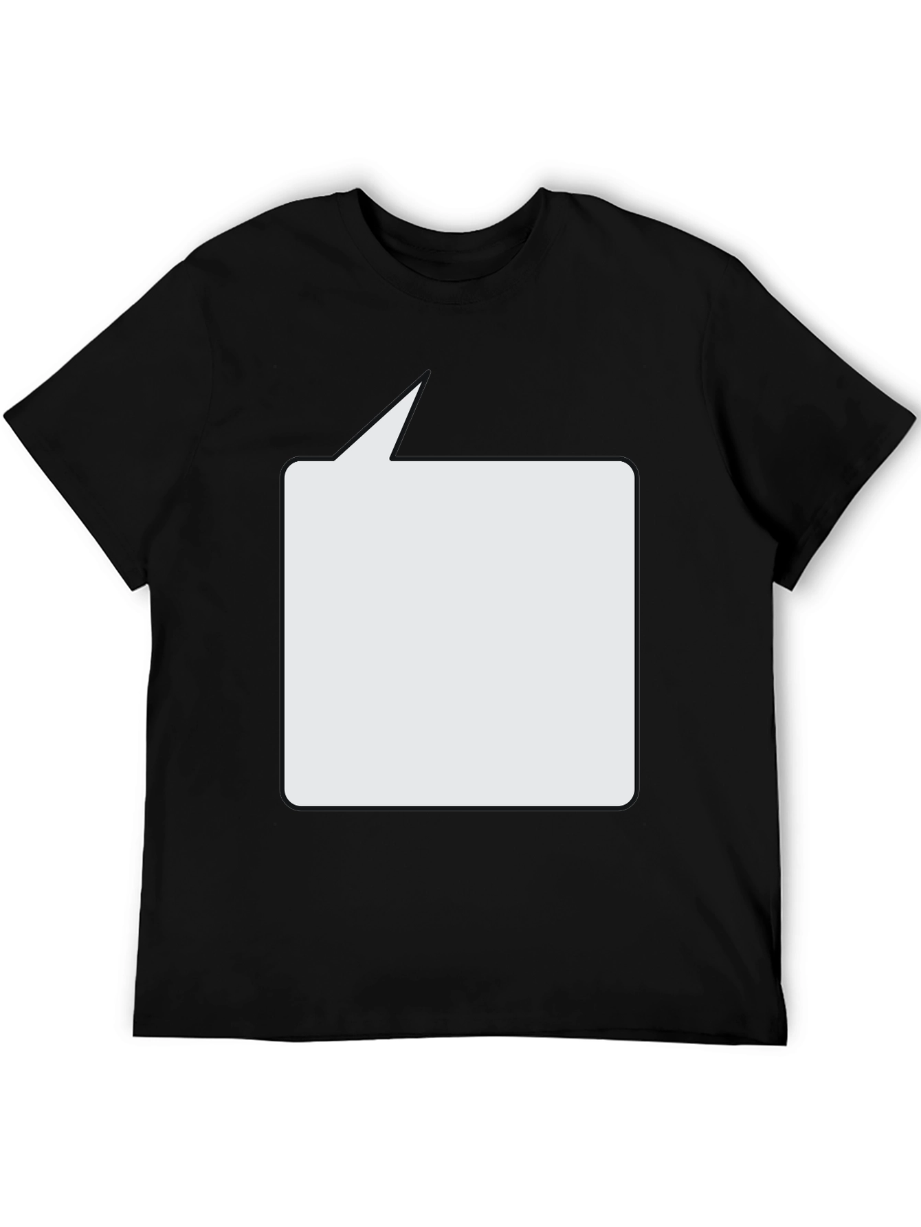 Black T-Shirt with Speech Bubble Design