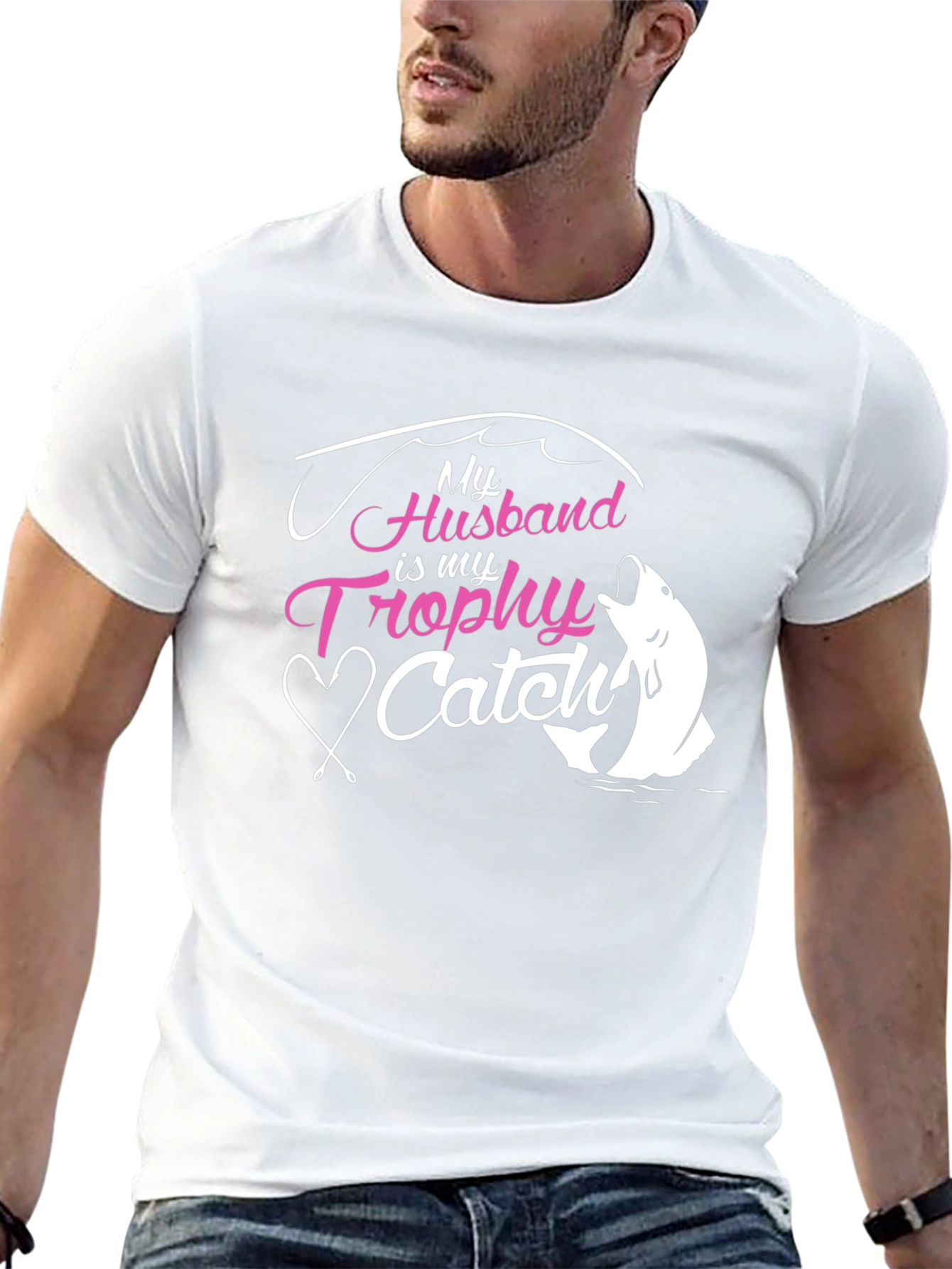Husband Trophy Catch Graphic T-Shirt