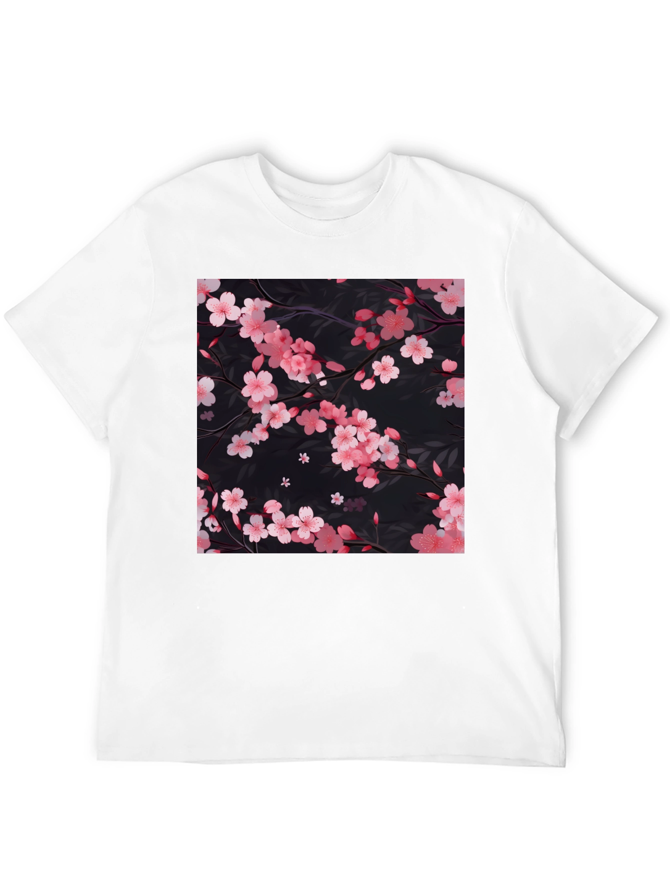 Cherry Blossom Print Black T-Shirt