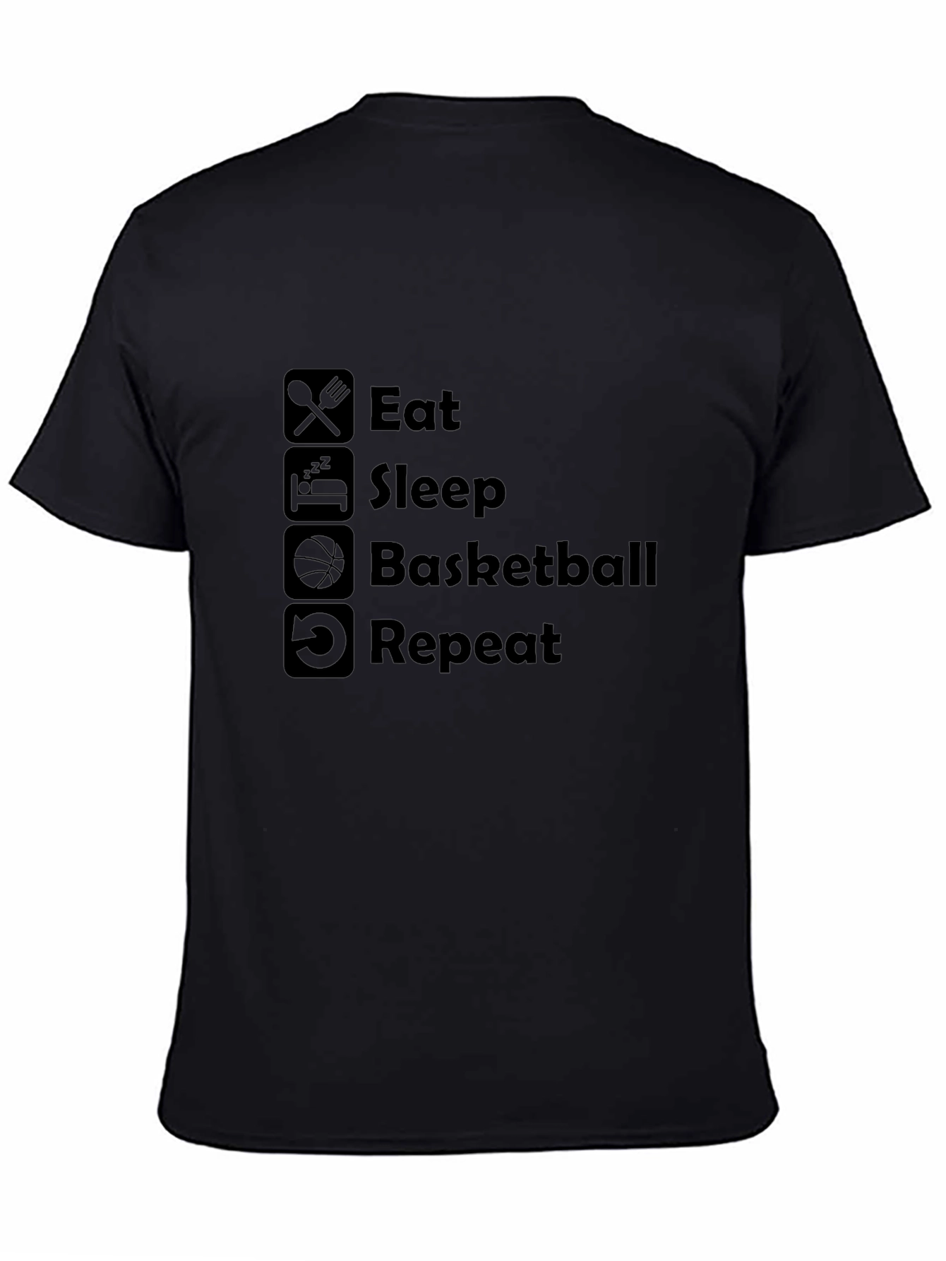 Eat Sleep Basketball Repeat Black T-Shirt