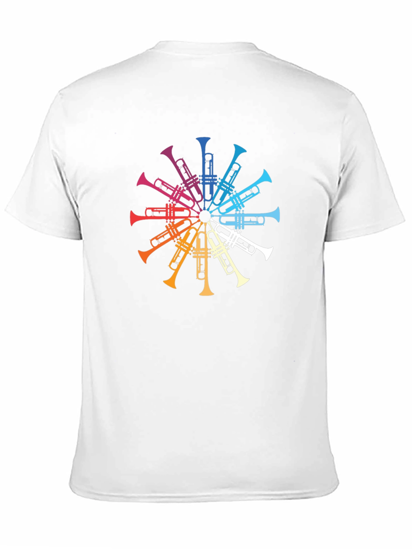 Rainbow Trumpet Circle Graphic Tee - Black T-Shirt