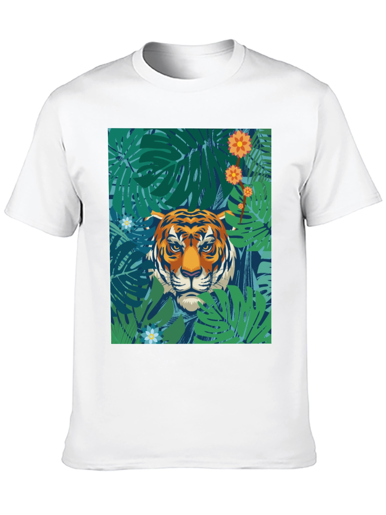 Jungle Tiger Graphic Tee - Black Cotton T-Shirt