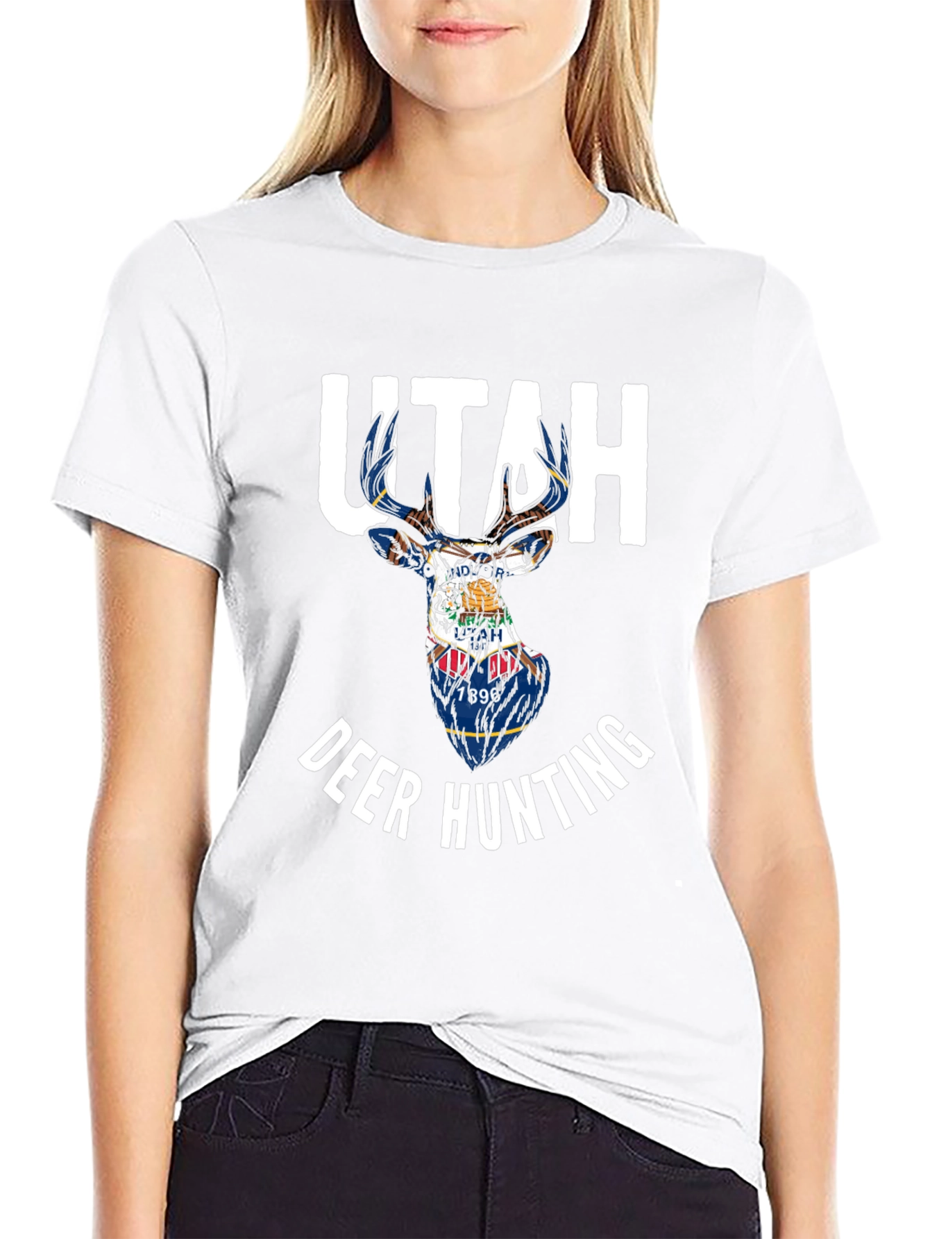 Utah Deer Hunting State Flag T-Shirt